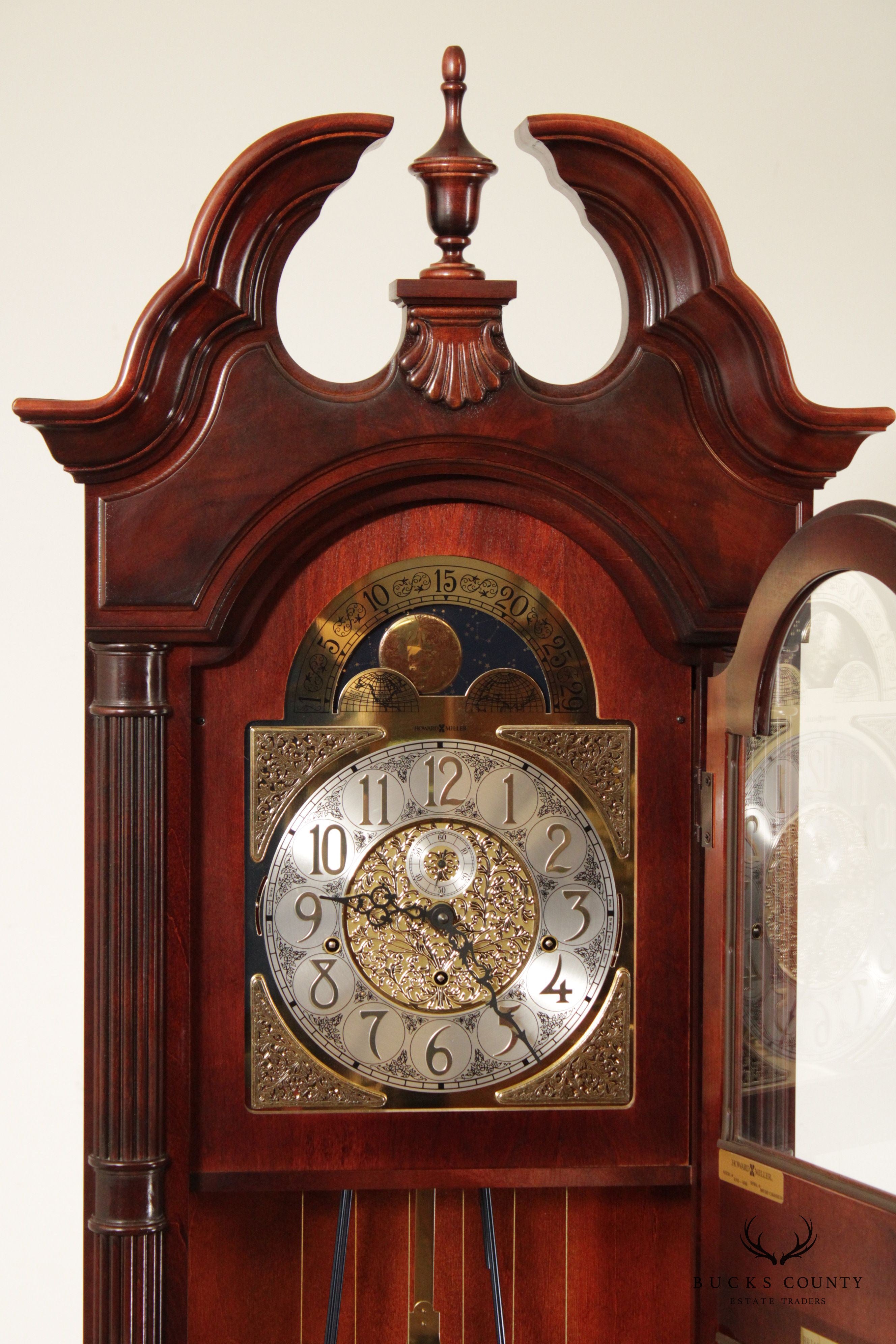 Howard Miller 'Landsbury' Cherry Grandfather Case Clock