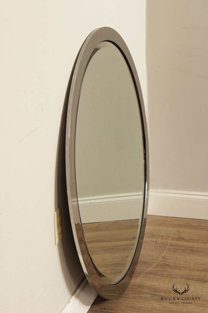 Kaizo Oto For DIA Postmodern Chrome Polished Round Wall Mirror
