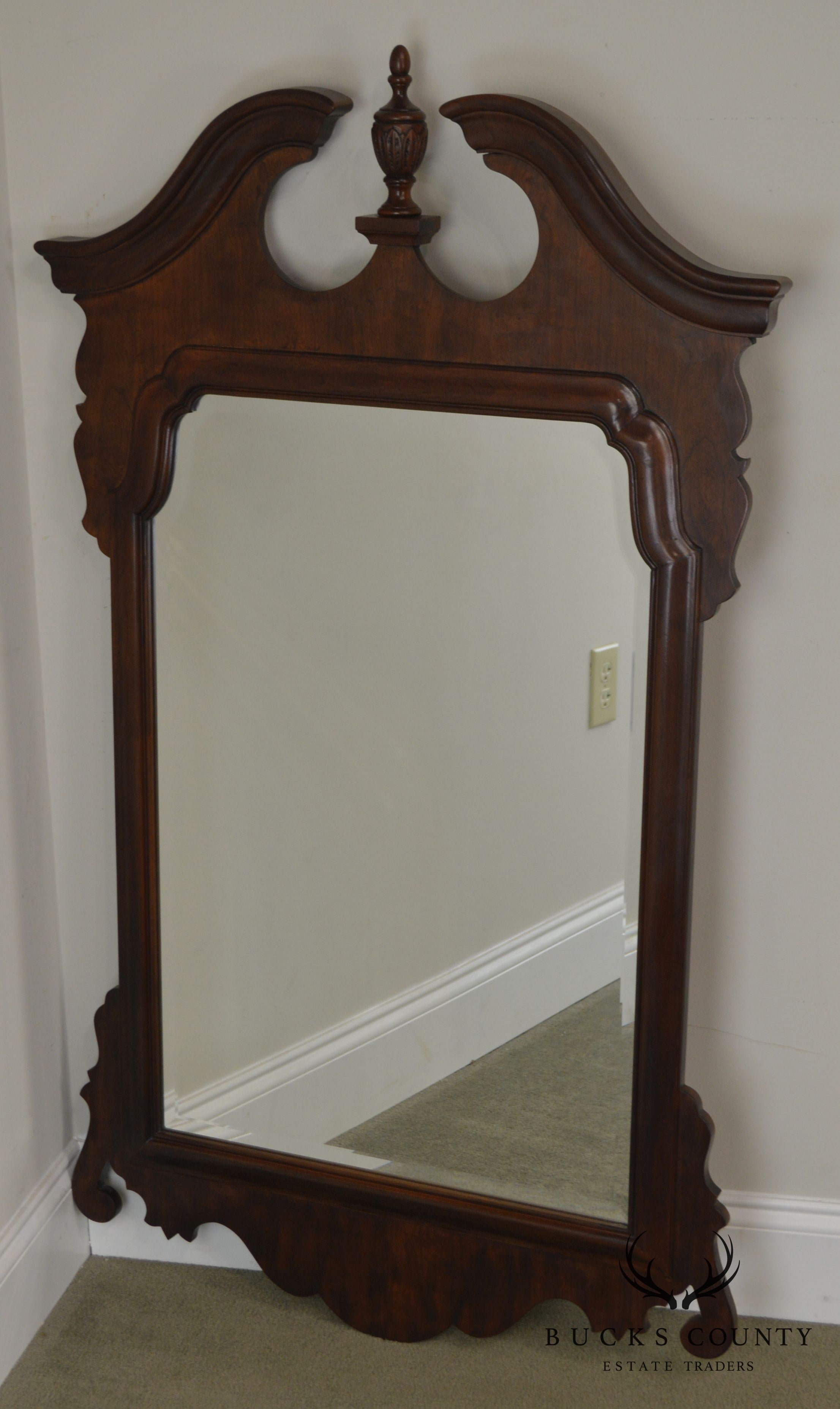 Henredon Salem Collection Dark Cherry Chippendale Mirror