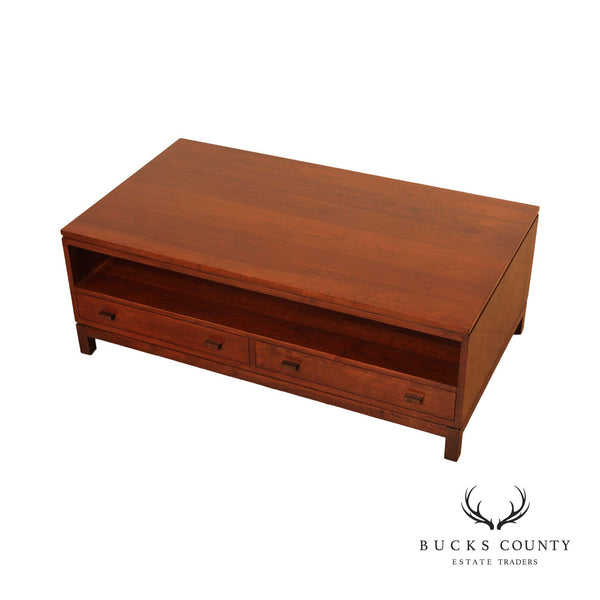 Stickley Modern Collection Cherry Storage Cocktail Table