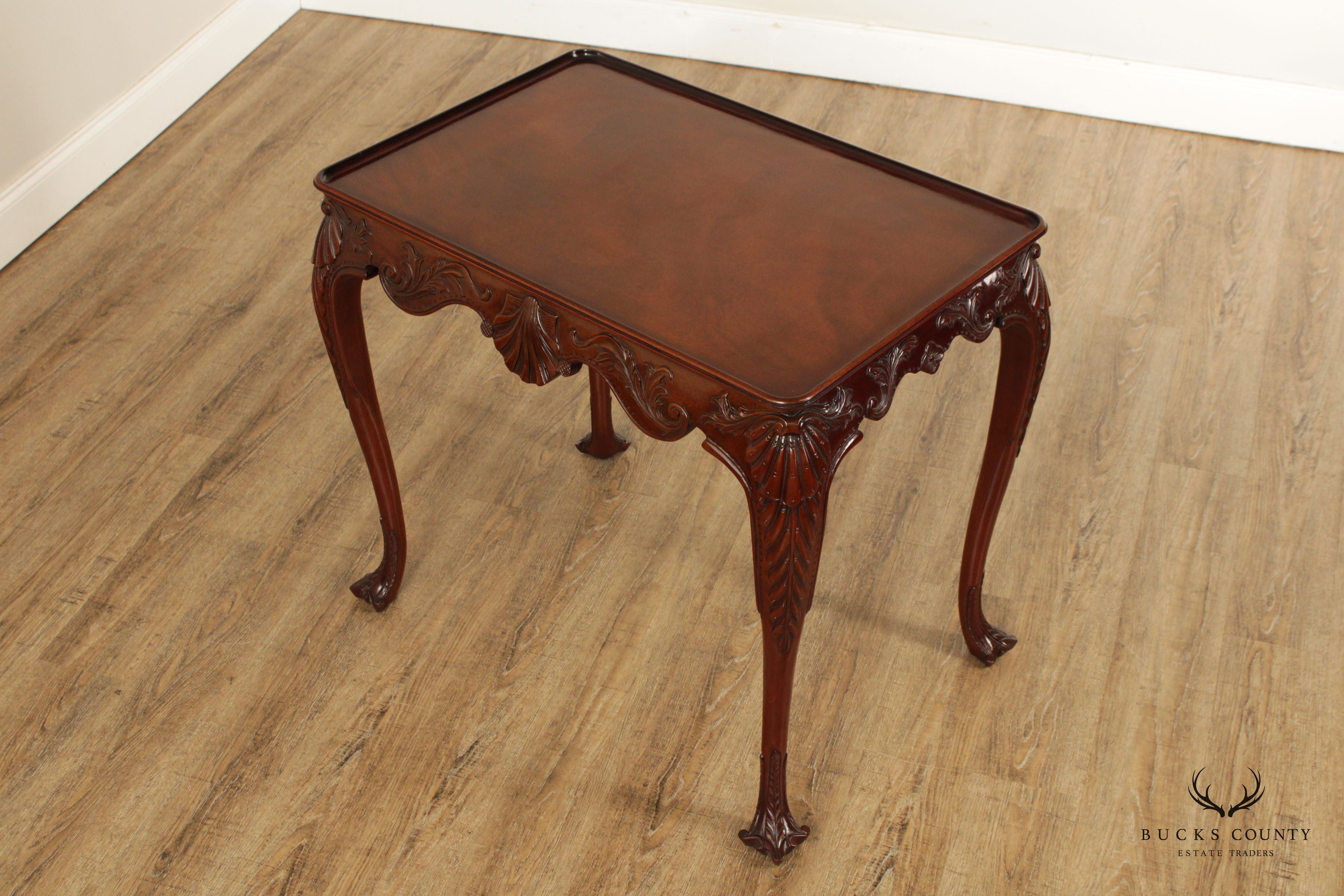 Kindel Irish Georgian Society Carved Mahogany Tea Table