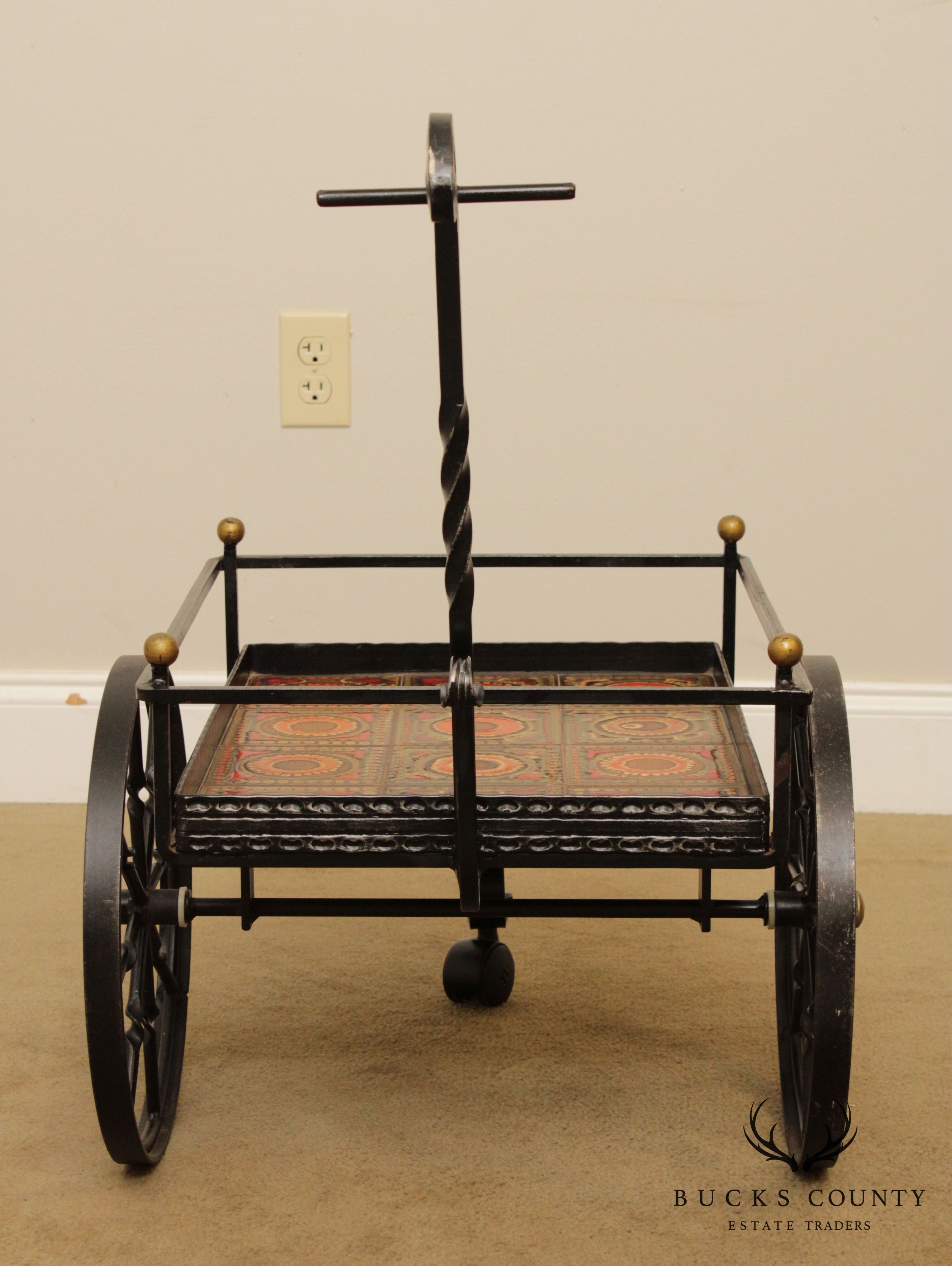 Custom Forged Iron Cart, Art Tiles