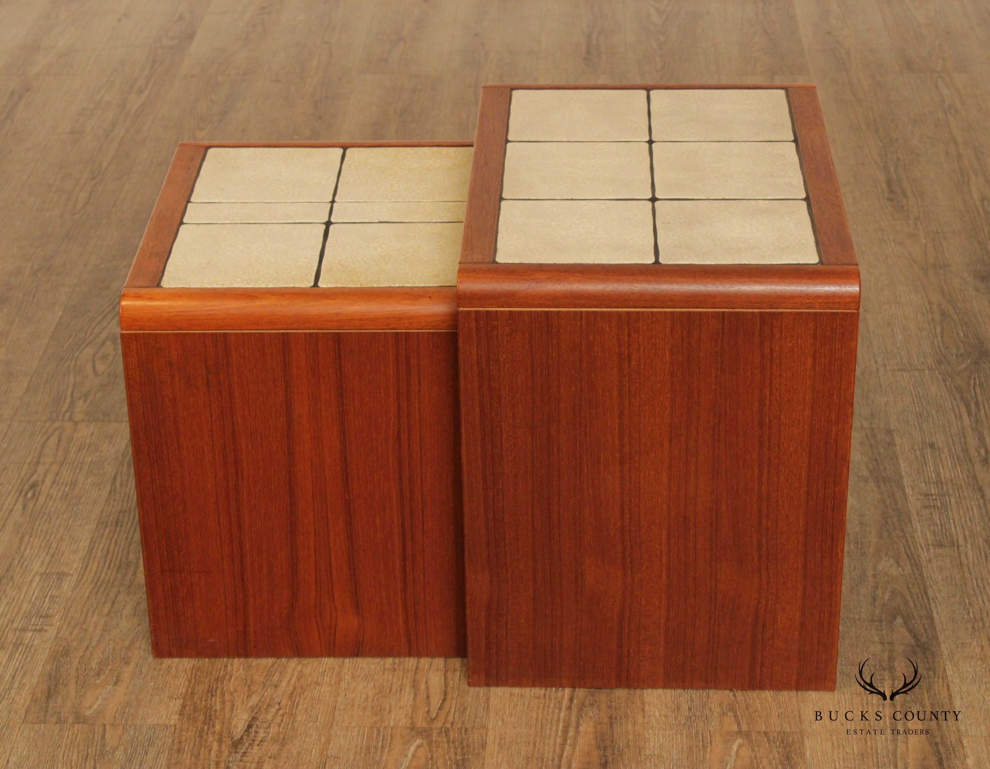 Mid Century Danish Modern Pair of Teak Nesting Tables