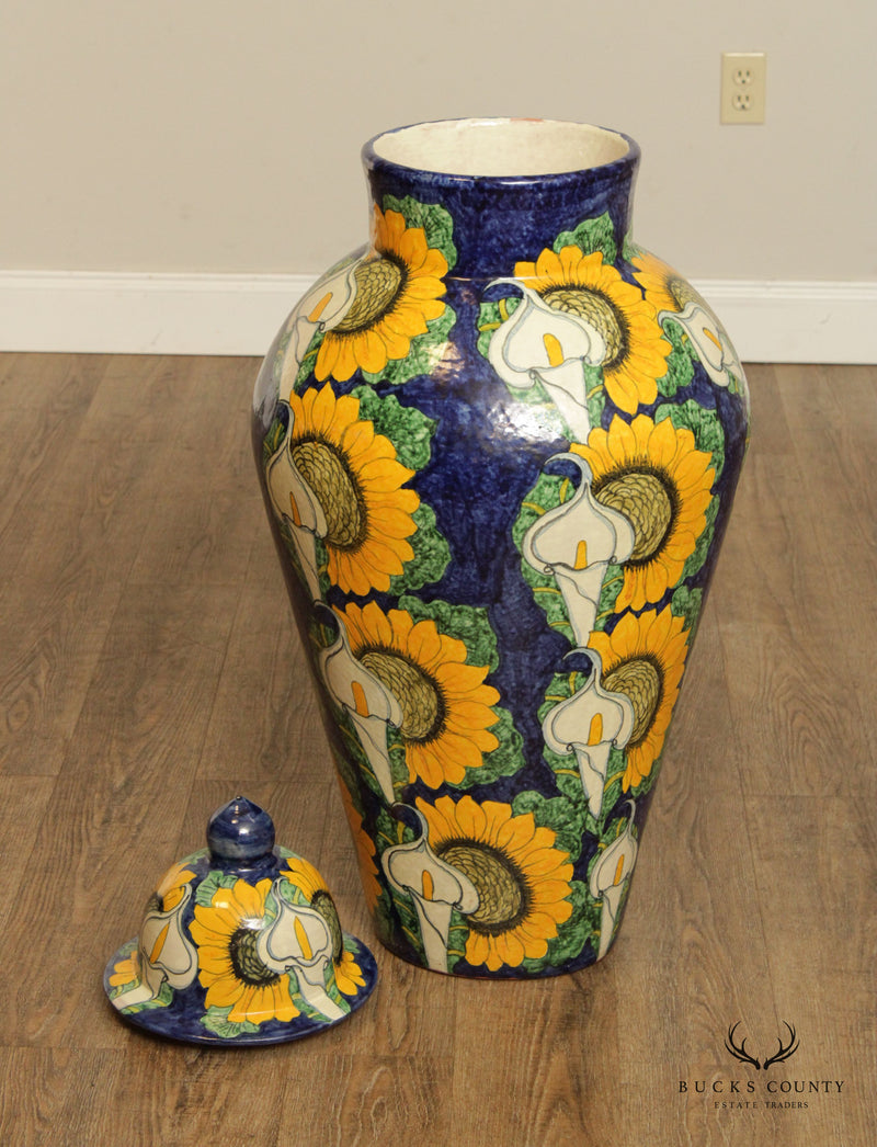 Hand Painted Mexican Pottery Ginger Jar or Urn