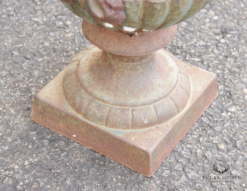 Vintage French Cast Iron Garden Urn
