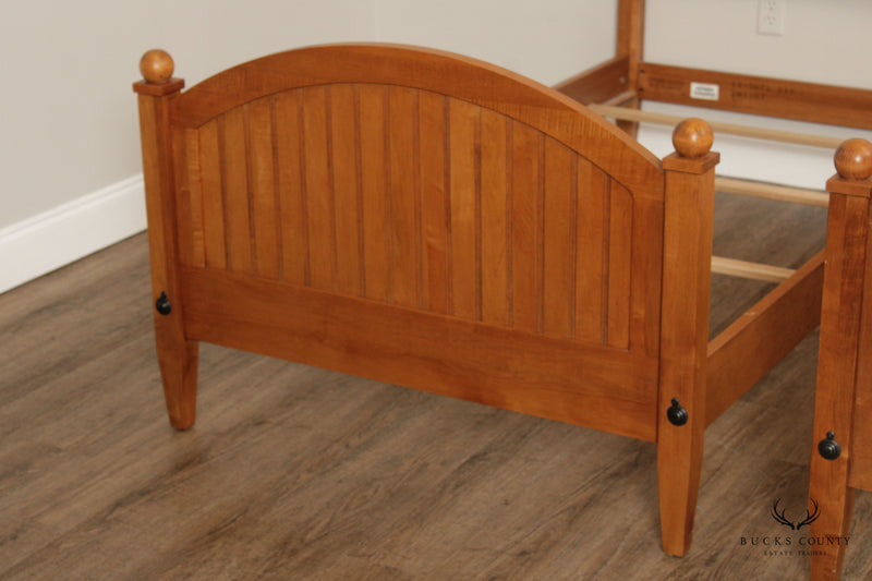 Ethan Allen 'Country Colors' Pair of Maple Twin Beds