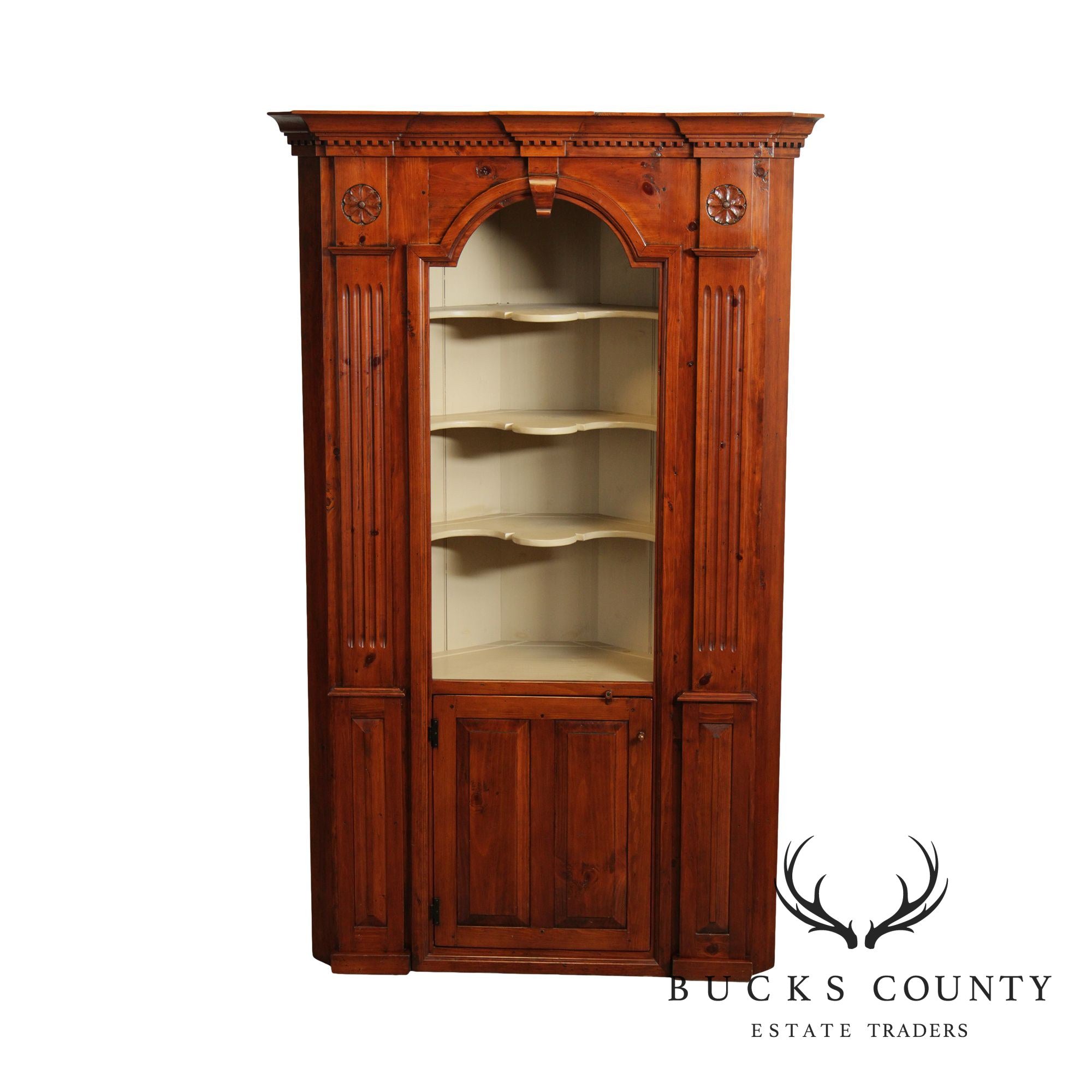 Stephen Von Hohen Large Pine Achitectural Corner Cabinet