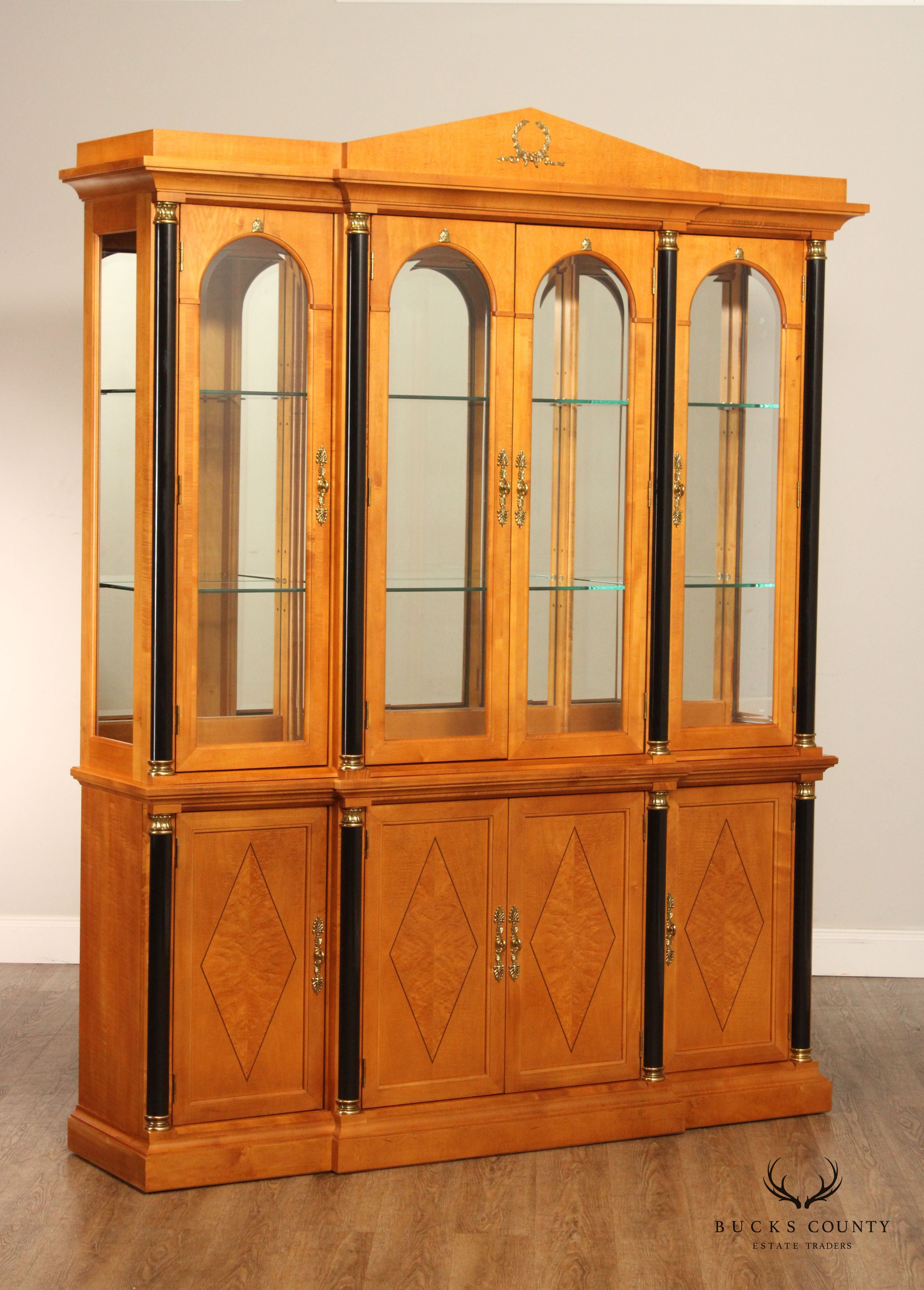 Thomasville Grand Classics Biedermeier Style Breakfront China Cabinet