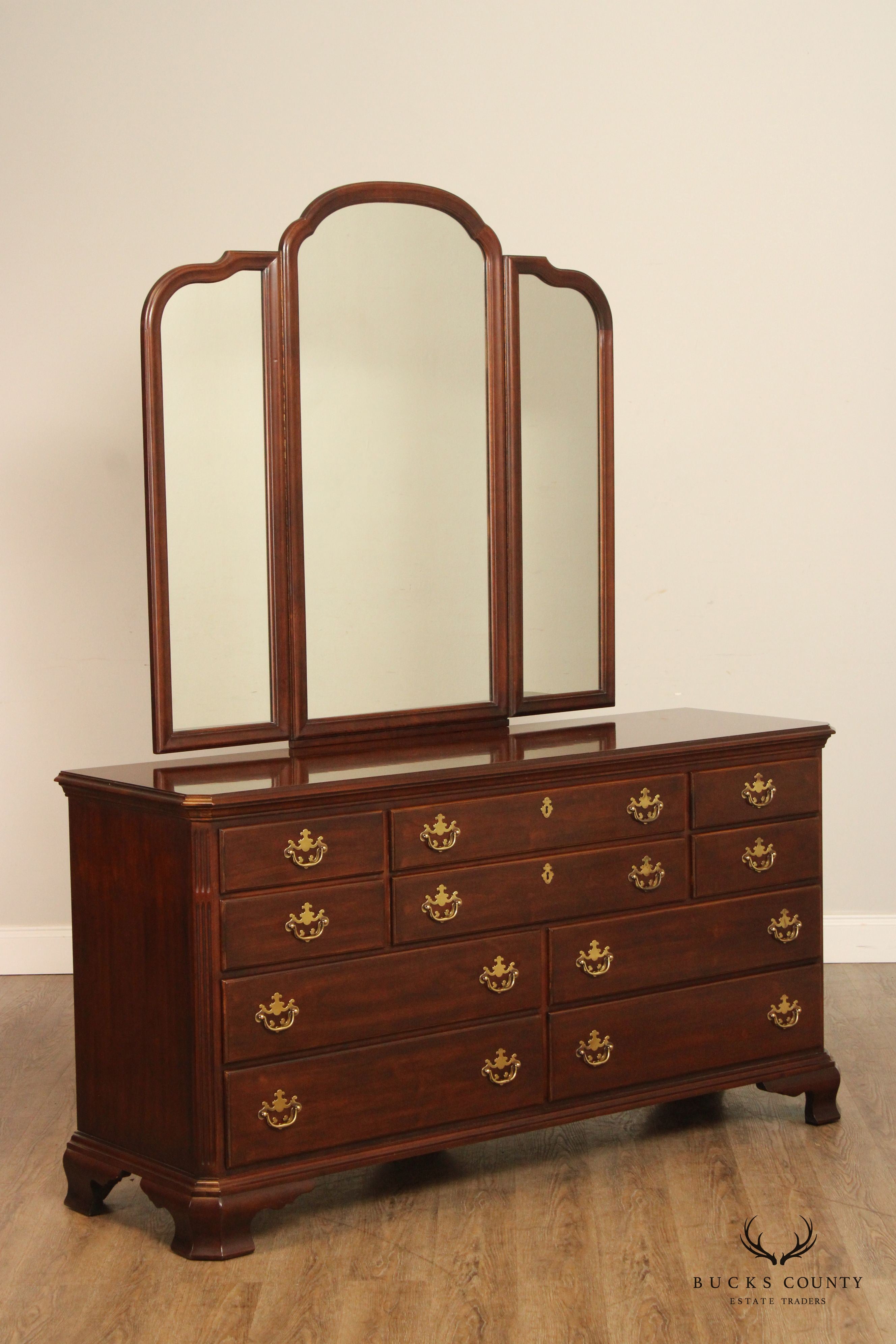 Drexel Heritage Vintage Cherry Dresser with Mirror