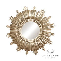 Contemporary Silver Gilt Sunburst Wall Mirror