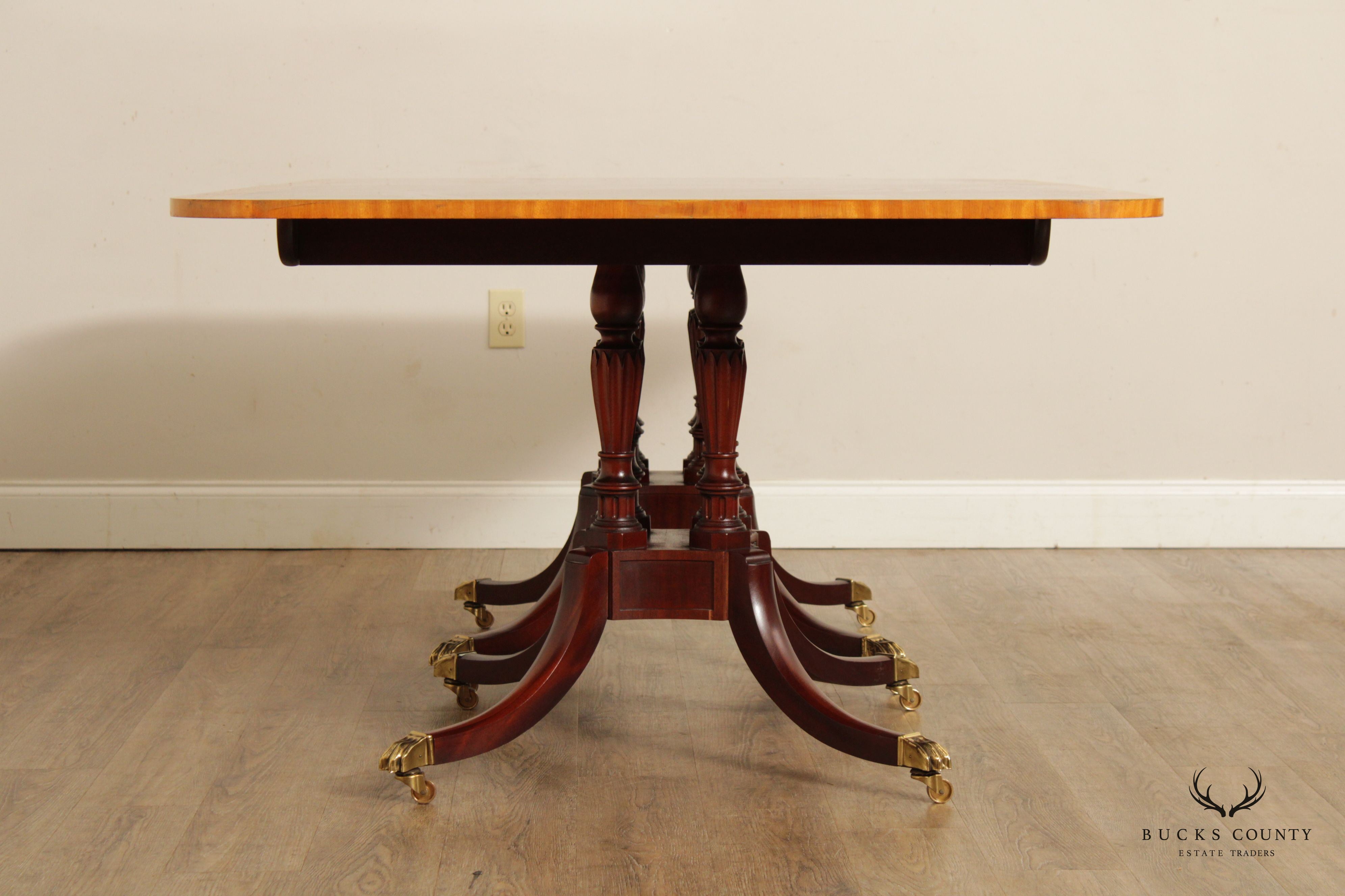 Baker Historic Charleston Reproductions Double Pedestal Mahogany Dining Table