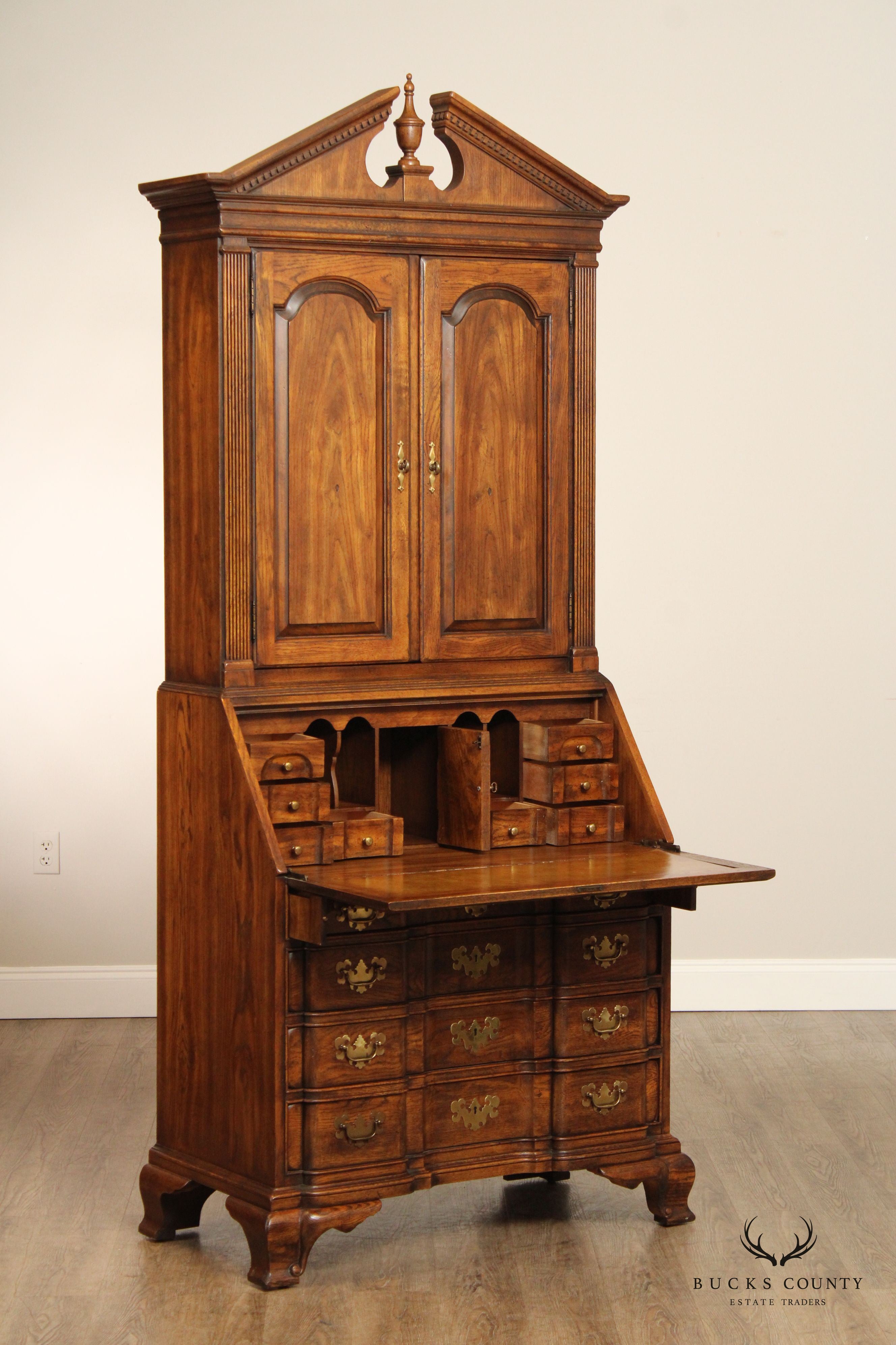 Drexel Heritage 'American Tour' Chippendale Style Oak Secretary Desk