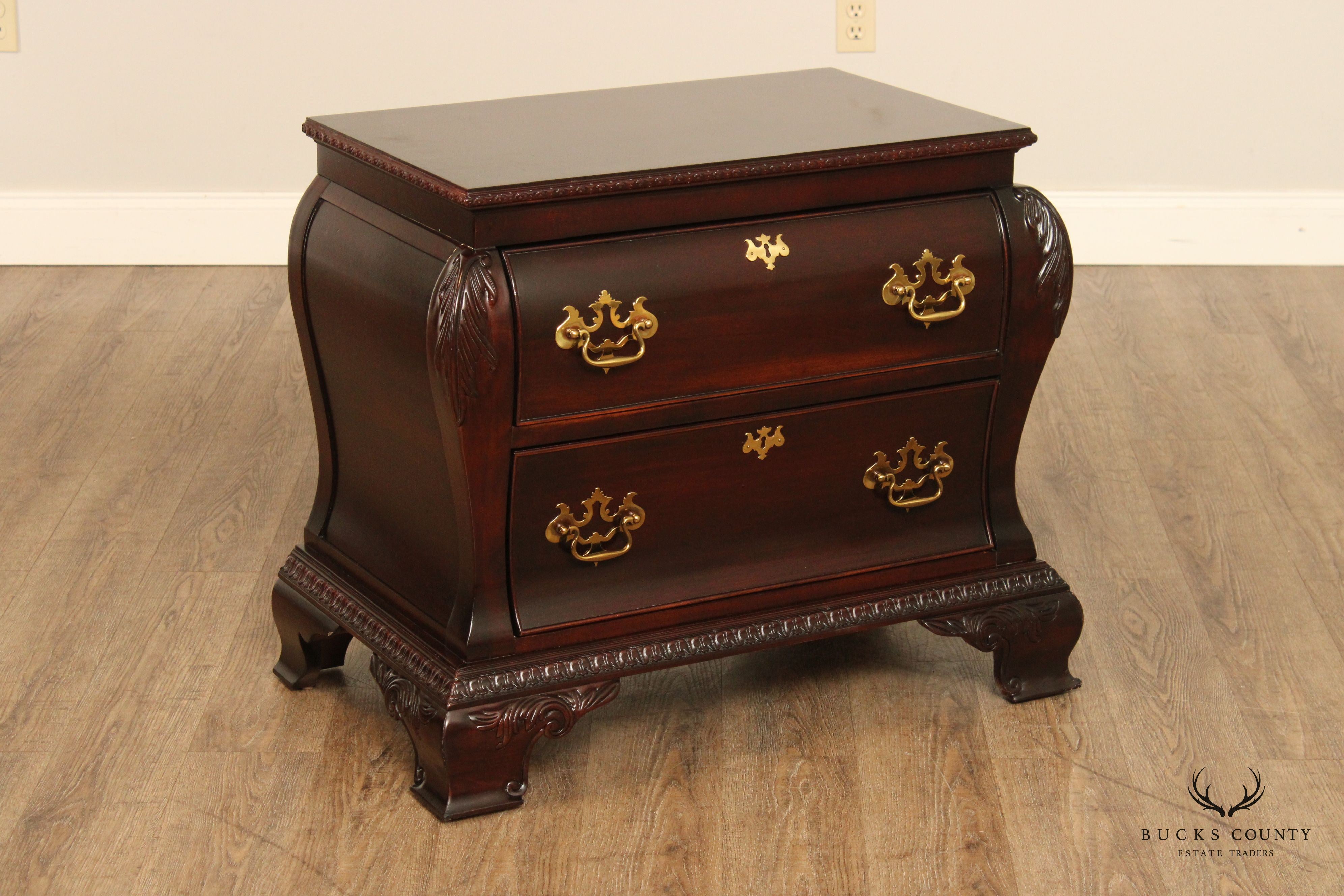 Century Furniture Rococo Style Pair of Mahogany Nightstands