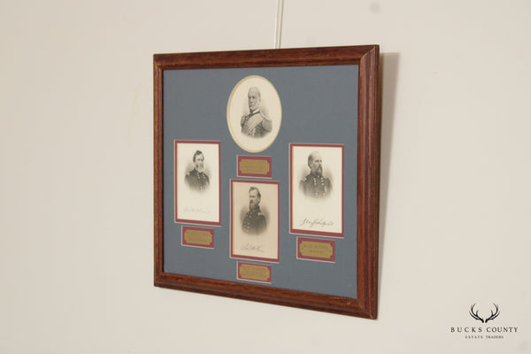 Framed Engravings and Signatures of Civil War Union Officers