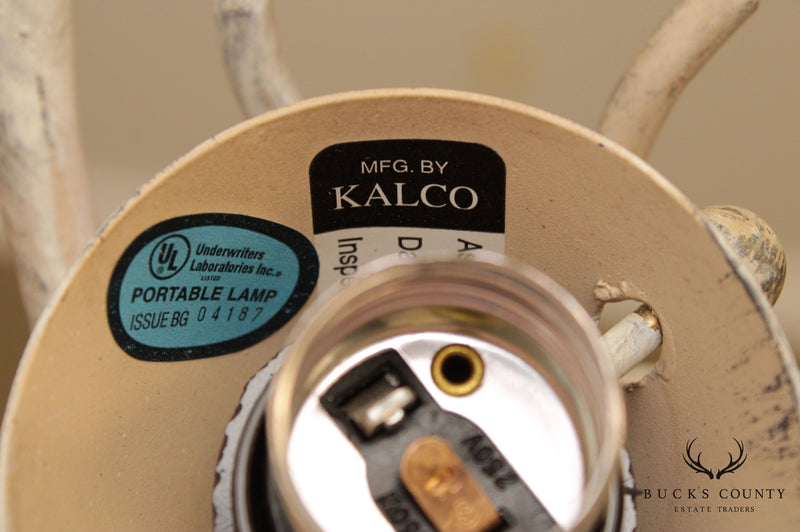 Kalco Lighting Postmodern Wrought Iron Faux Bois Torchier Floor Lamp