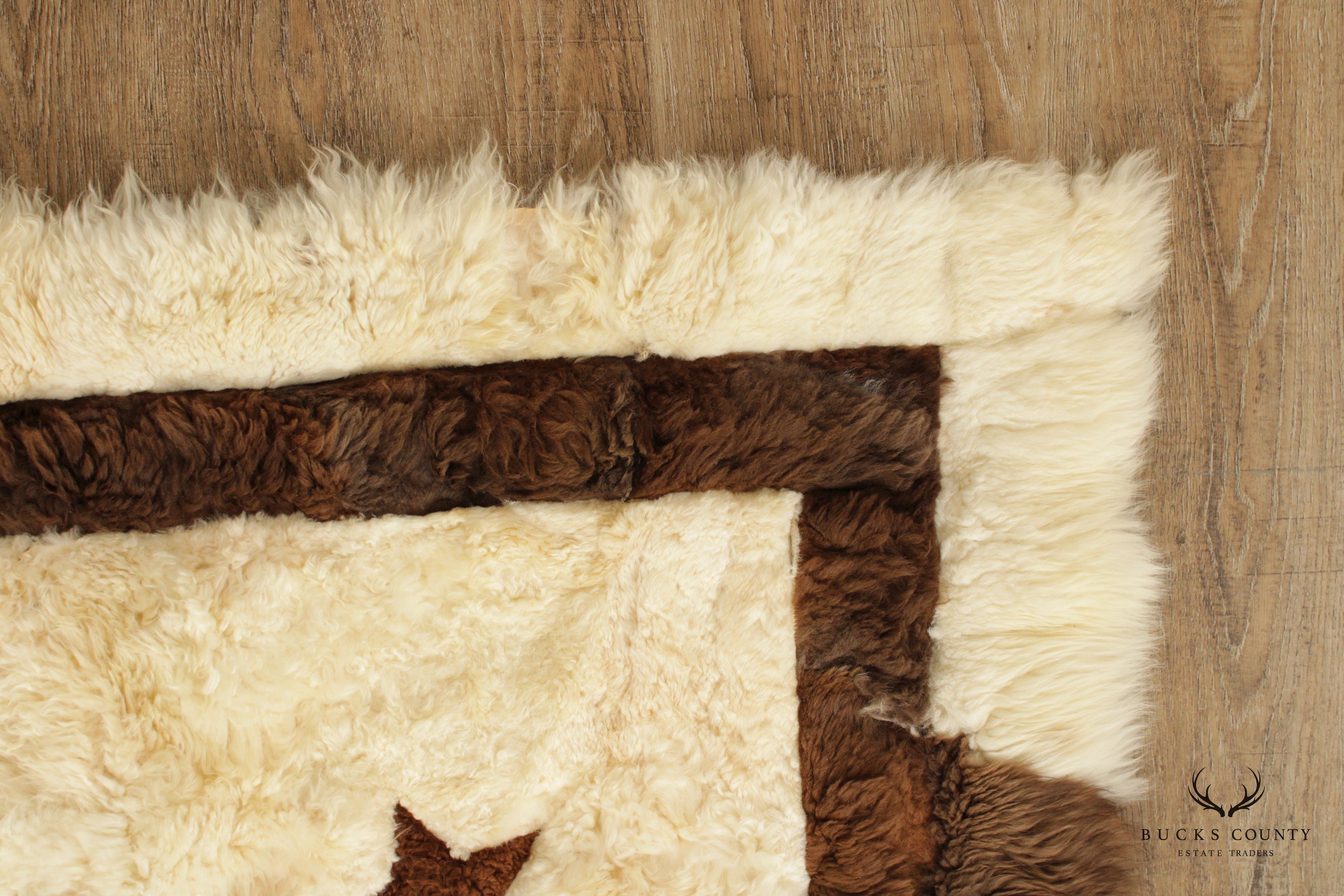 Peruvian Alpaca Fur and Hide Tapestry or Rug