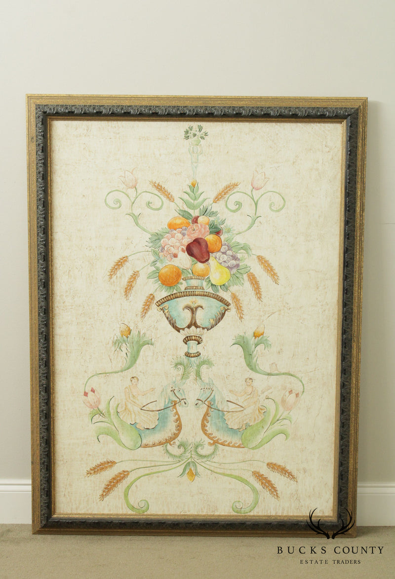 Neoclassical Style Painting, Custom Framed