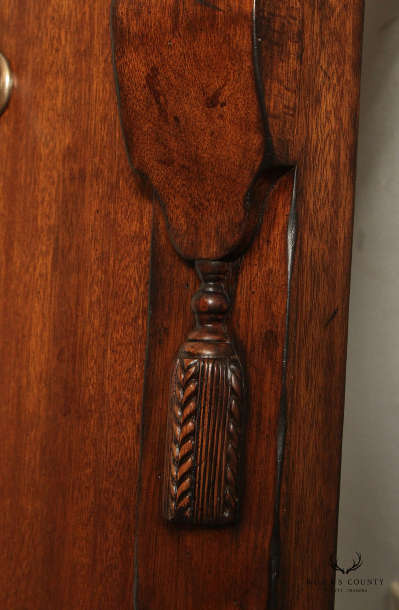 Neoclassical Style Carved Wood Wall-Hanging Hat Rack