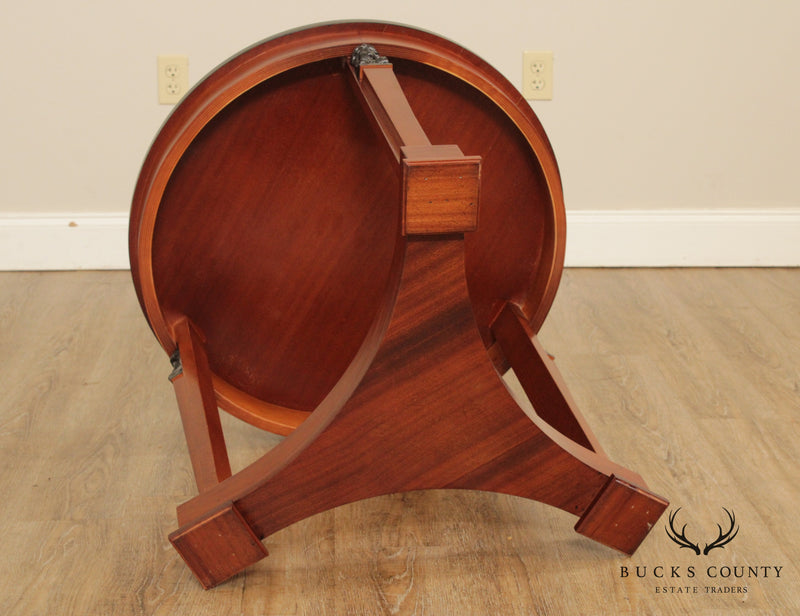 French Empire Style Walnut Round Side Table