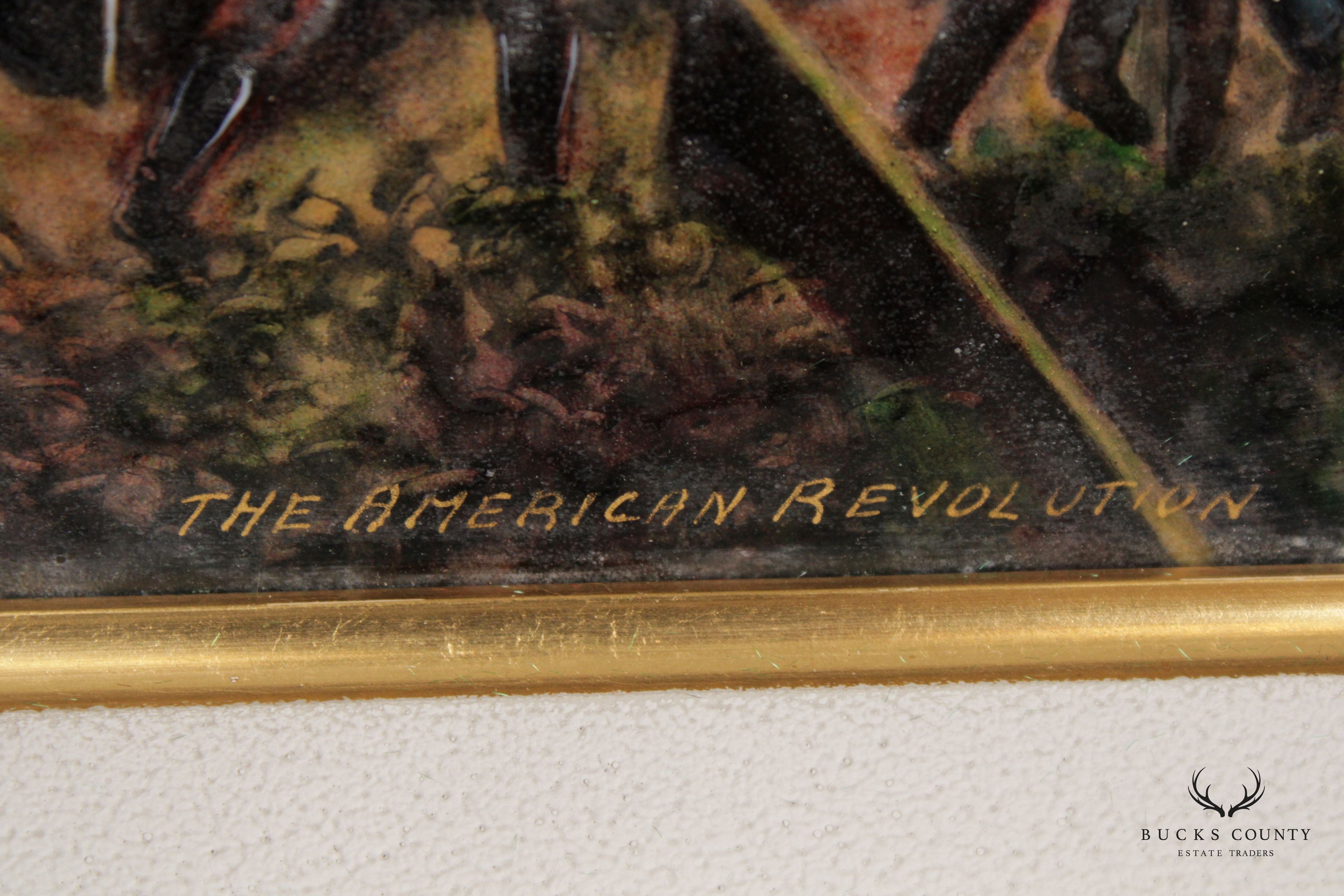 Pierre Bonnet 'The American Revolution' Limoges France Enamel Wall Plaque