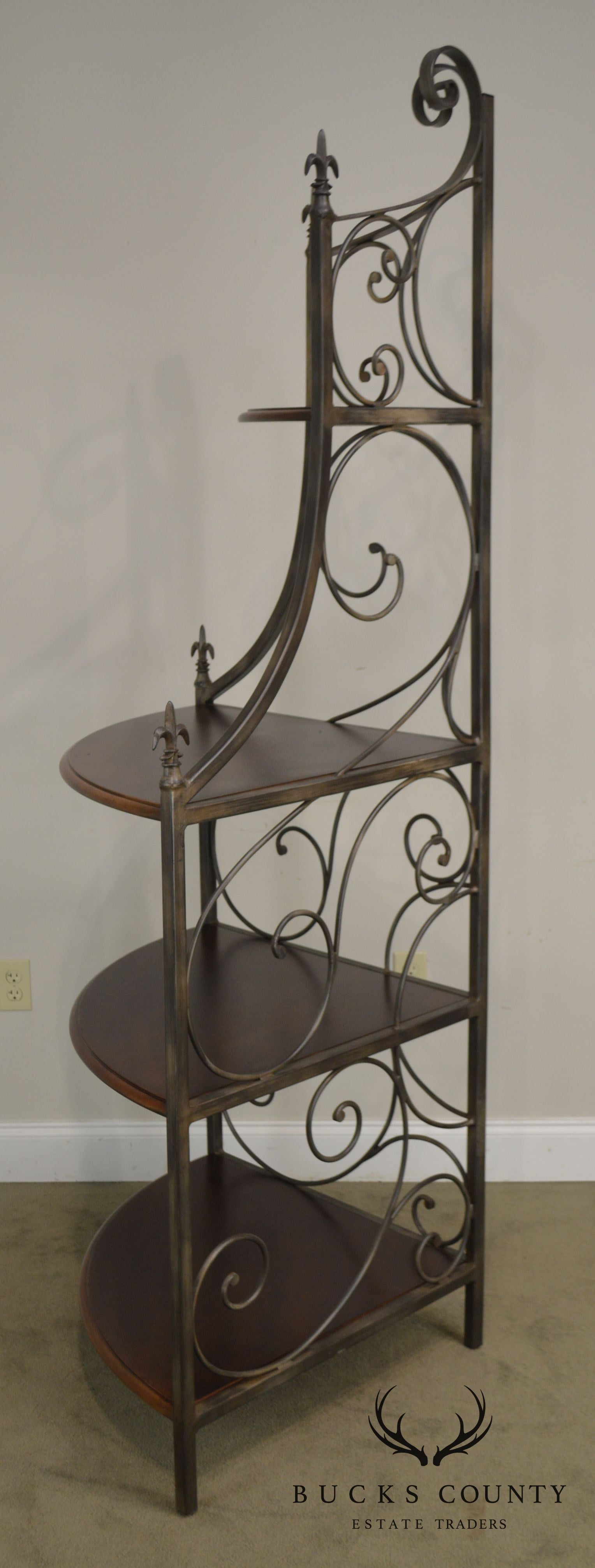 Drexel Heritage Wrought Iron & Cherry French Country Bakers Rack