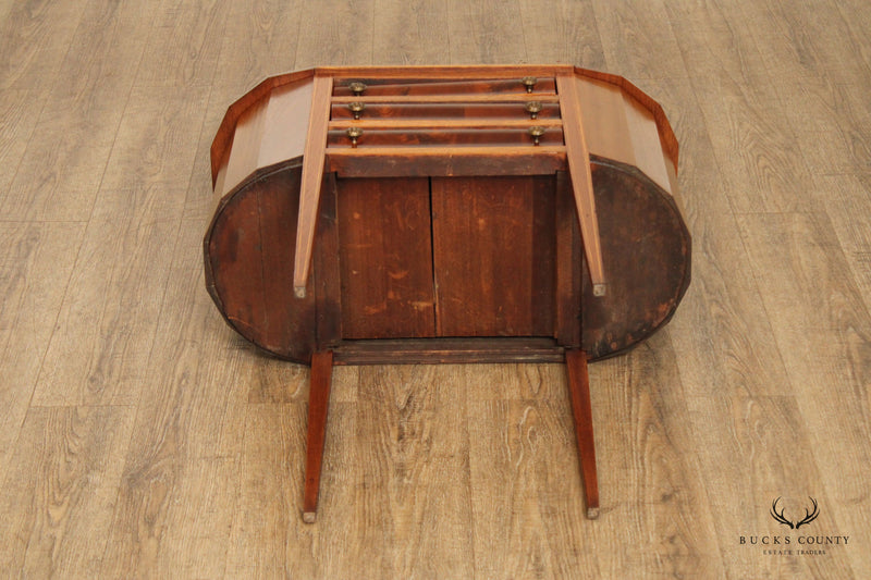 Antique 19th Century Martha Washington Style Mahogany Sewing Table