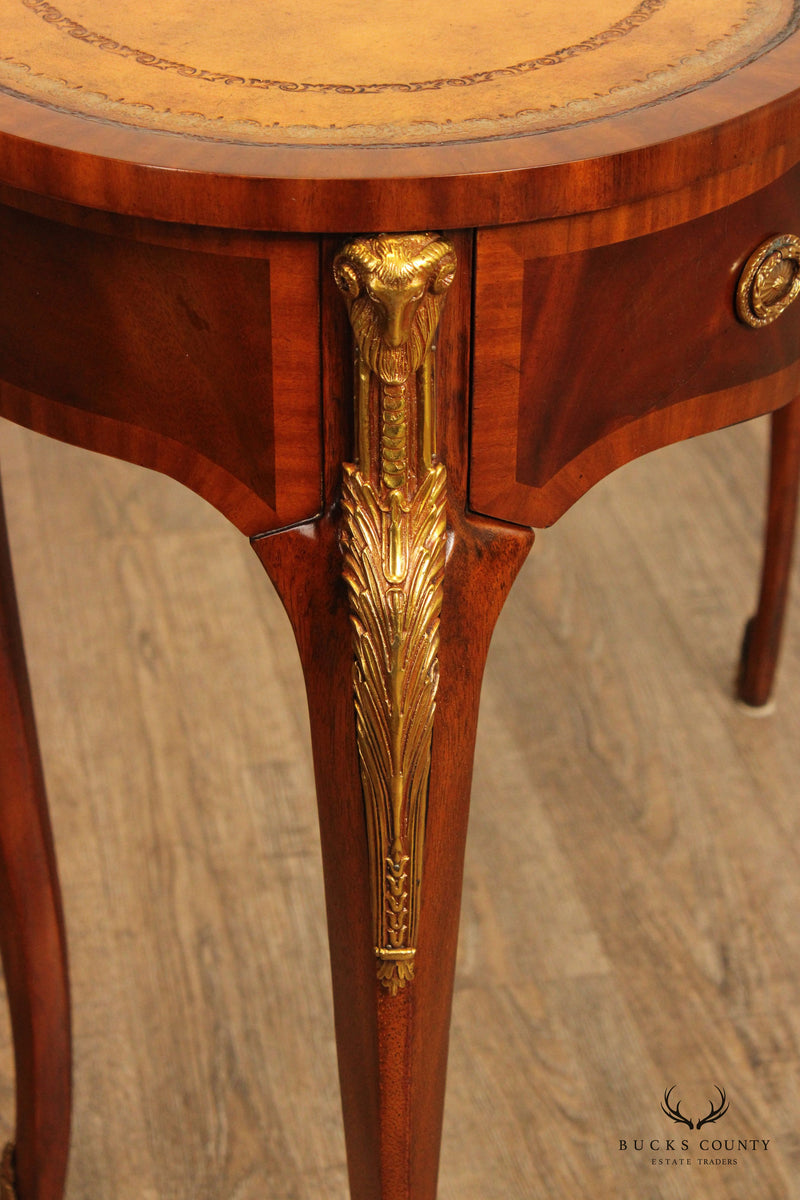Maitland Smith French Louis XV Style Leather Top Mahogany Writing Desk