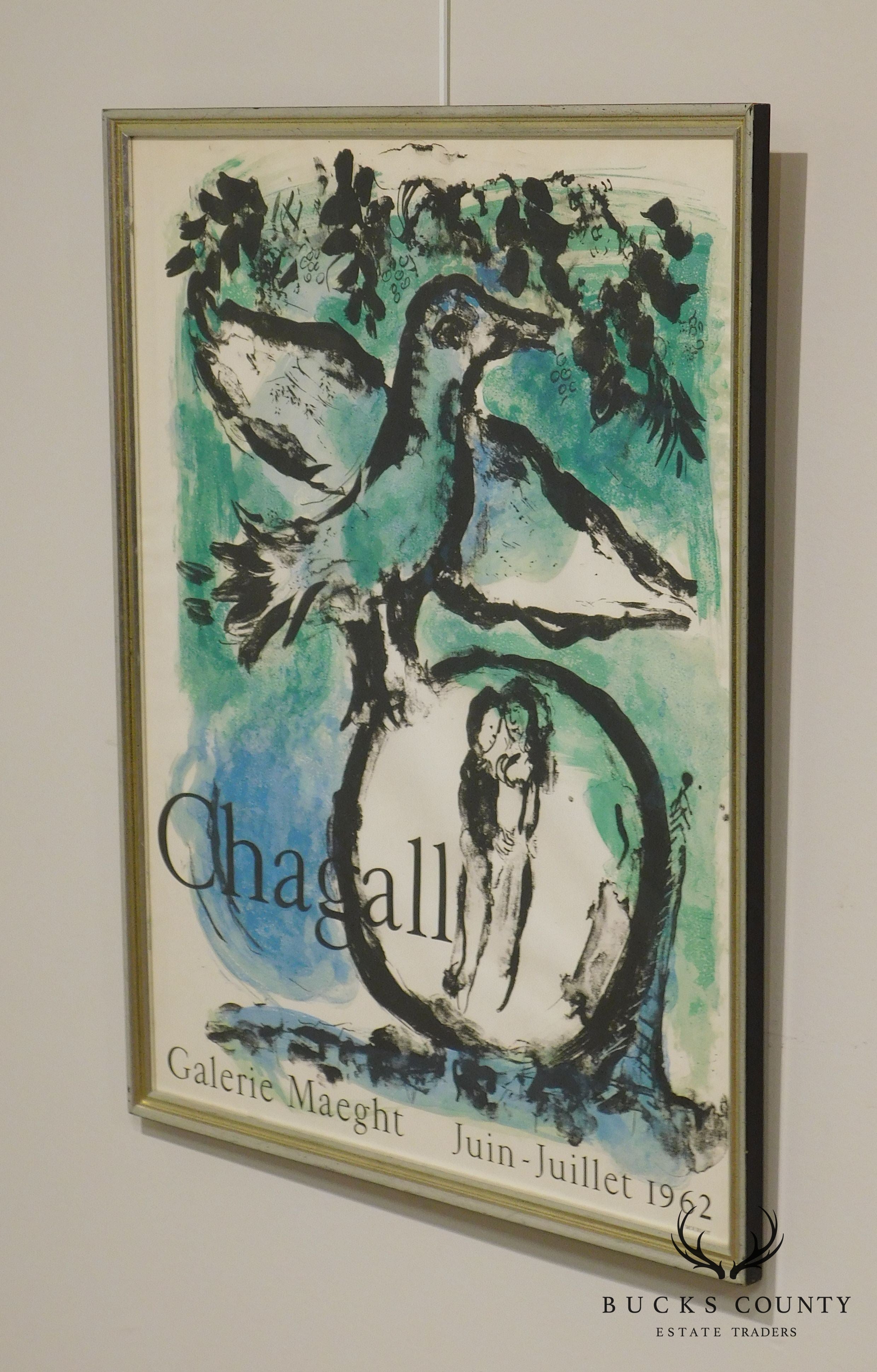 Mare Chagall "The Green Bird" 1962 Exhibition Lithograph