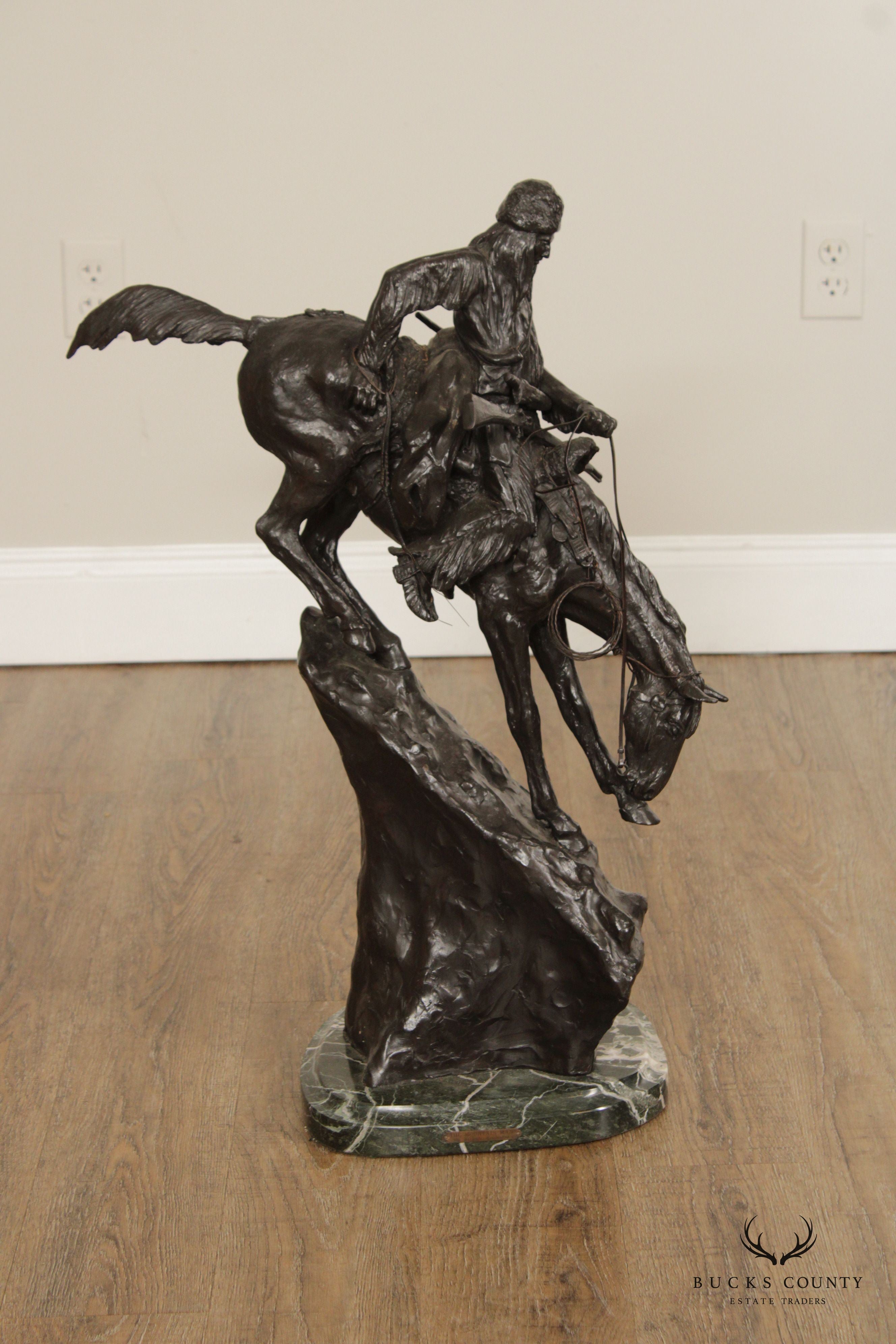 FREDRICK REMINGTON BRONZE MOUNTAIN MAN SCULPTURE