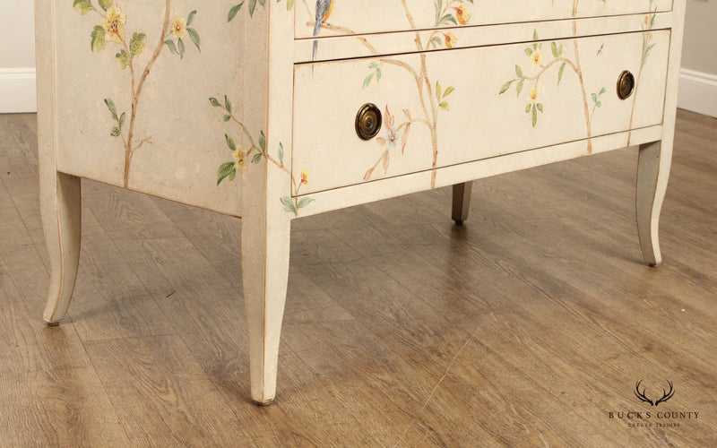 French Style Chest Of Drawers Hand Painted With Birds