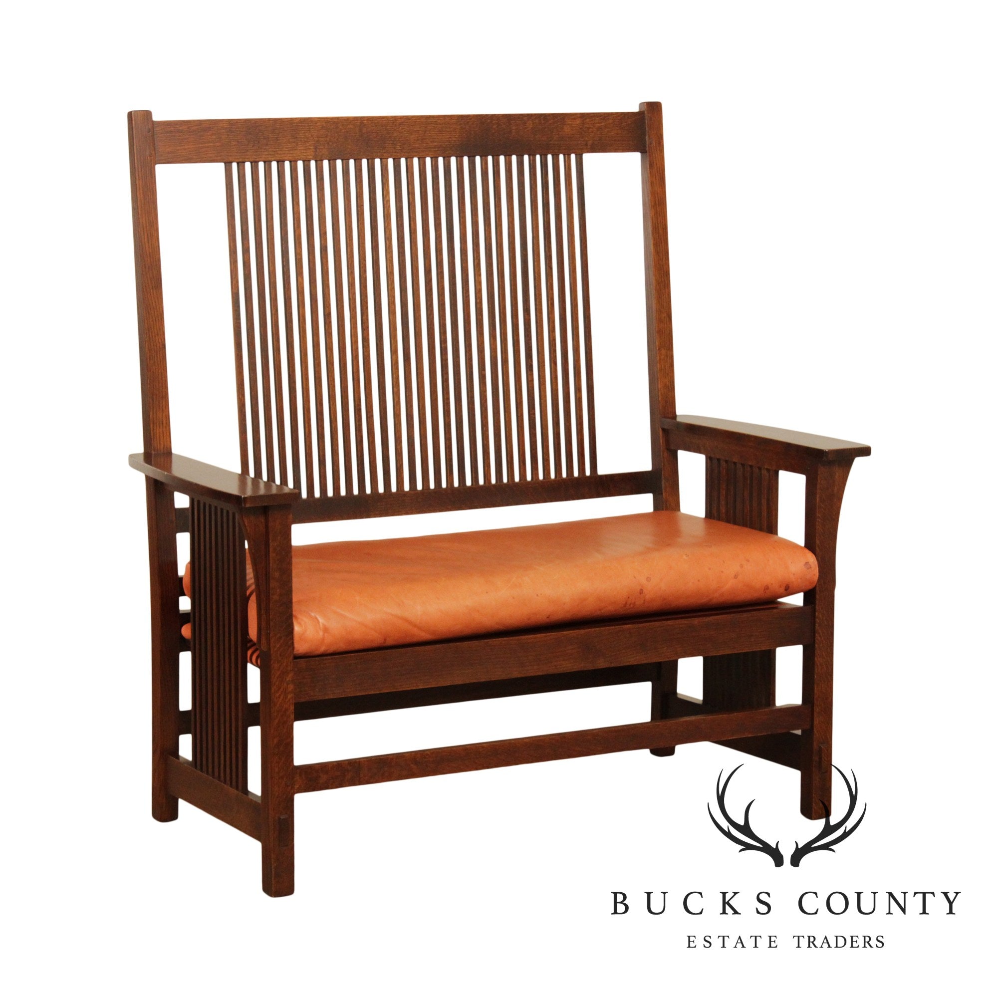 Stickley Mission Collection Oak Spindle Settee