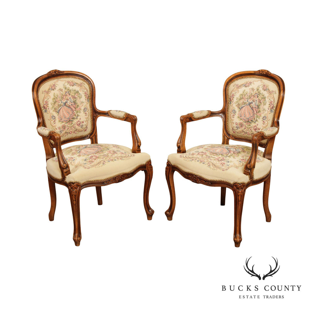 Chateau D'Ax Spa Italian Louis XV Style Pair of Fauteuil Armchairs – Bucks  County Estate Traders