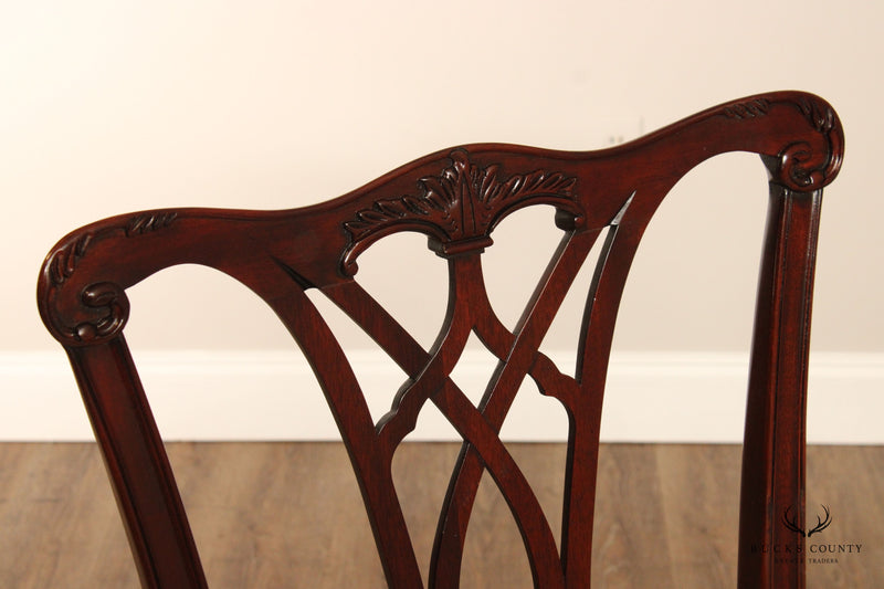 Henkel Harris Chippendale Style Set of Four Mahogany Dining Chairs