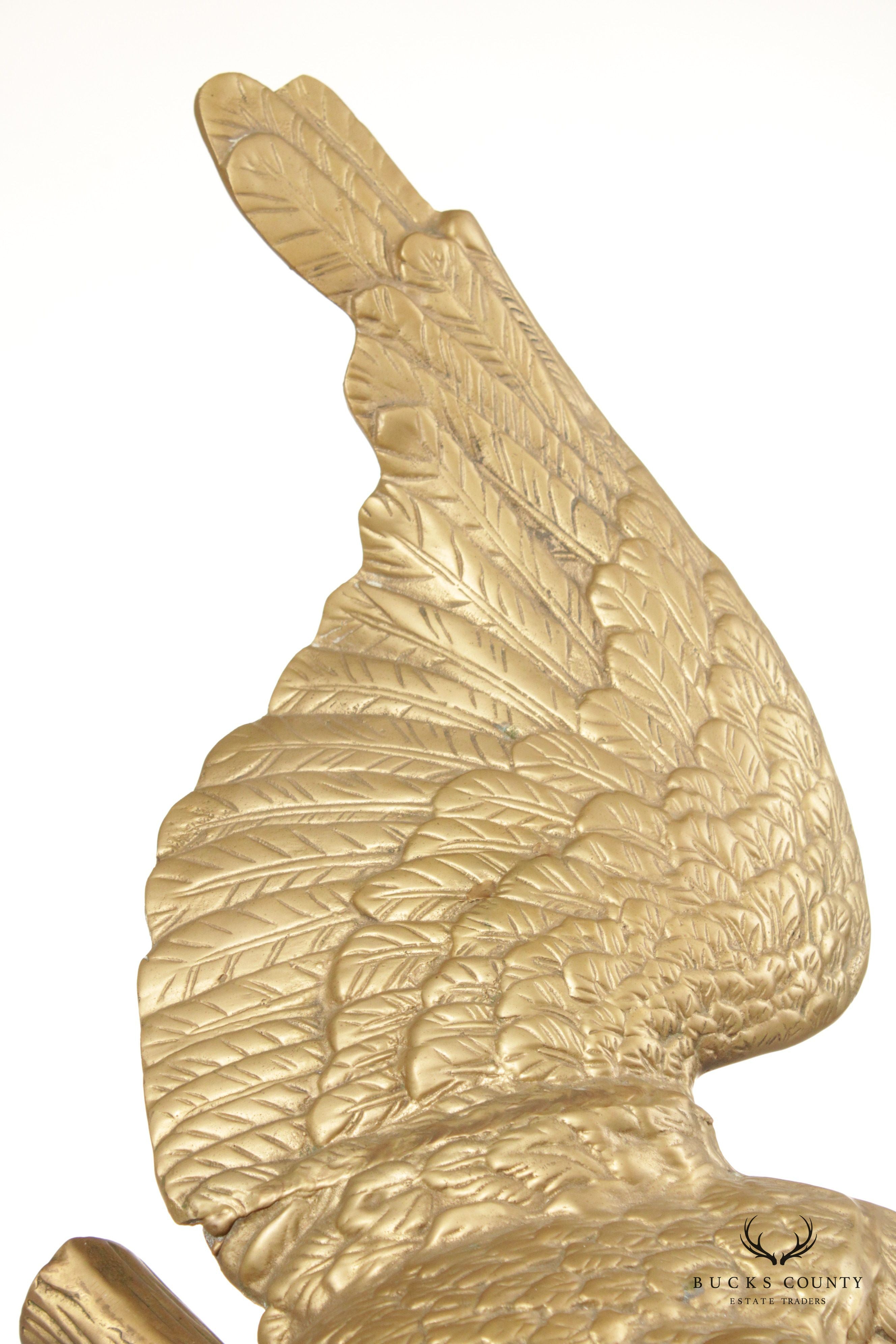 Vintage Large Brass Eagle Sculpture