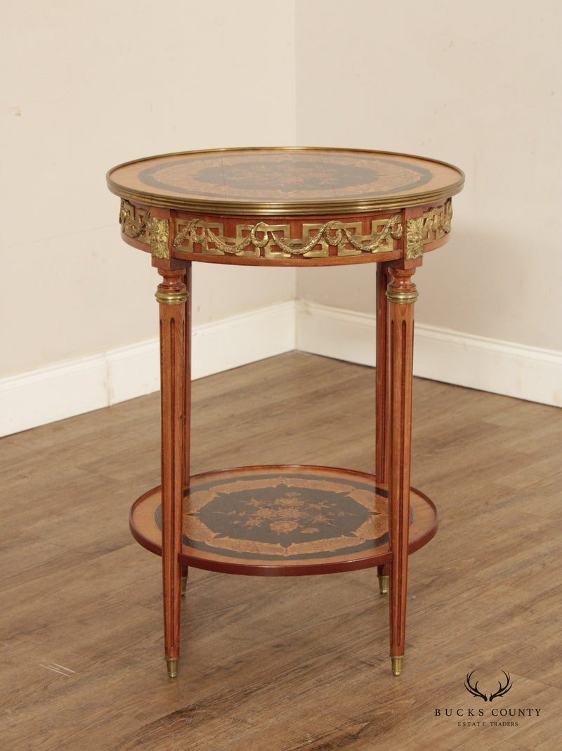 French Napoleon III Style Fruitwood Ormolu Side Table