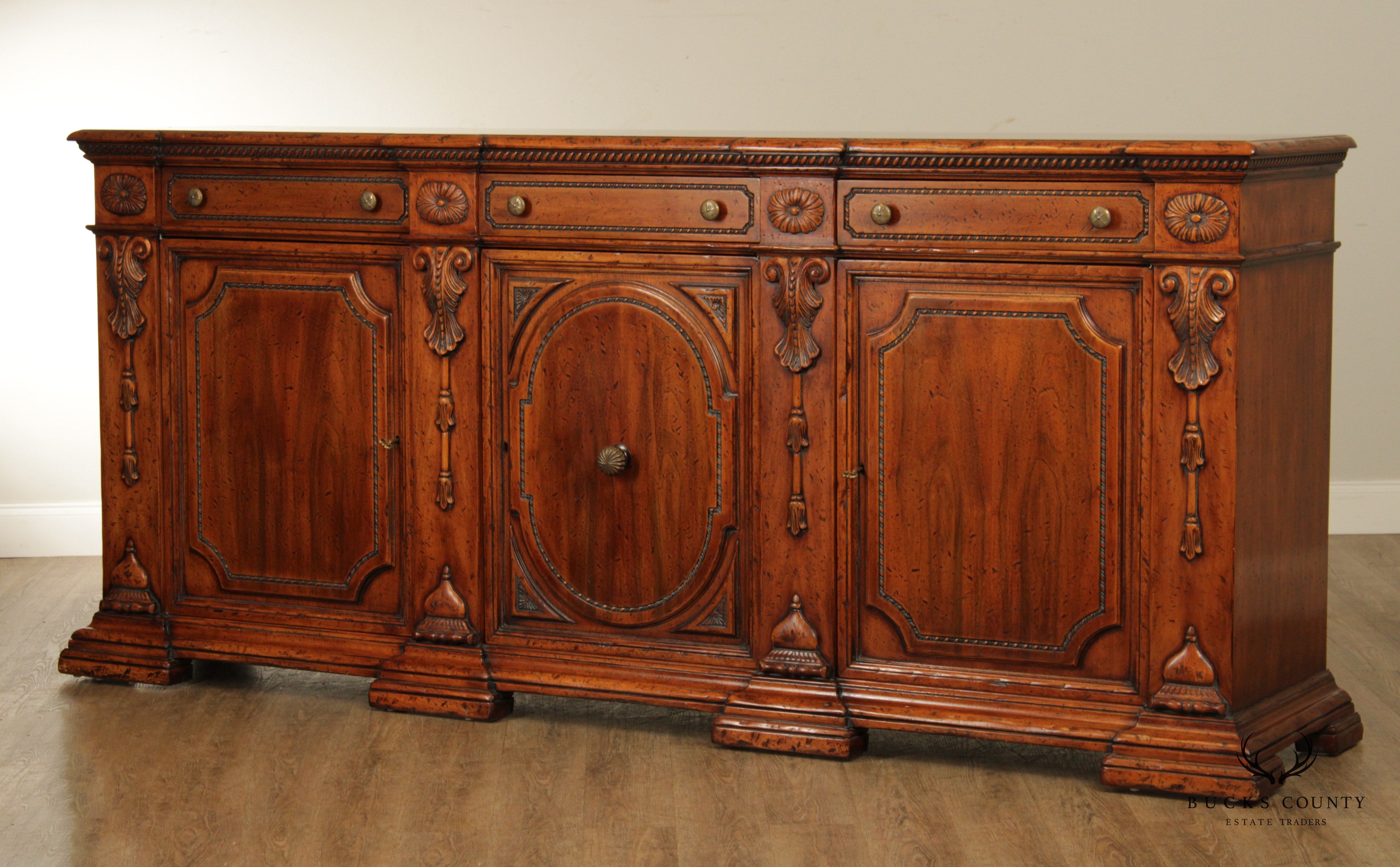 Francesco Molon Italian Renaissance Style Large Sideboard (B)