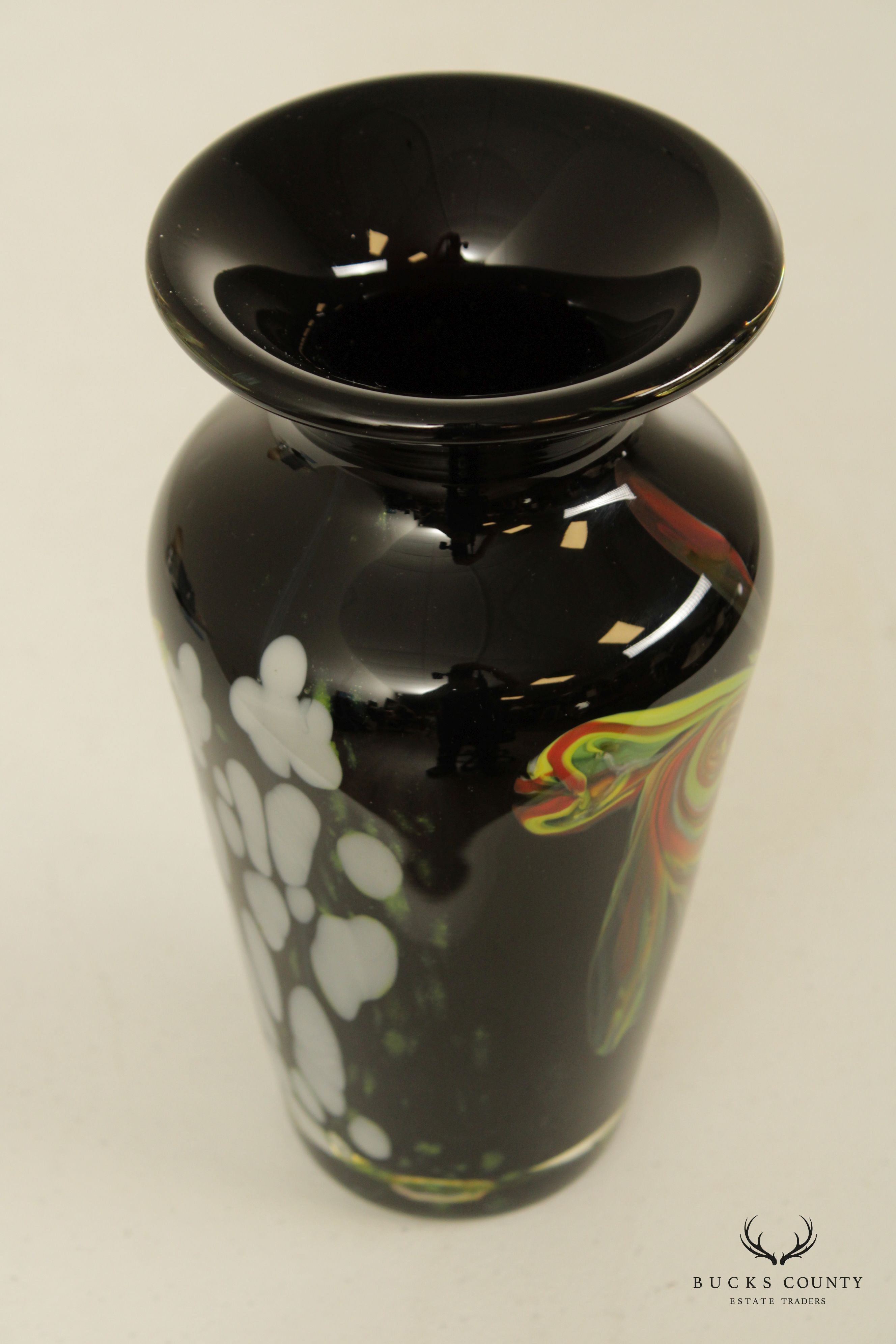 Vintage Modern Handblown Art Glass Vase