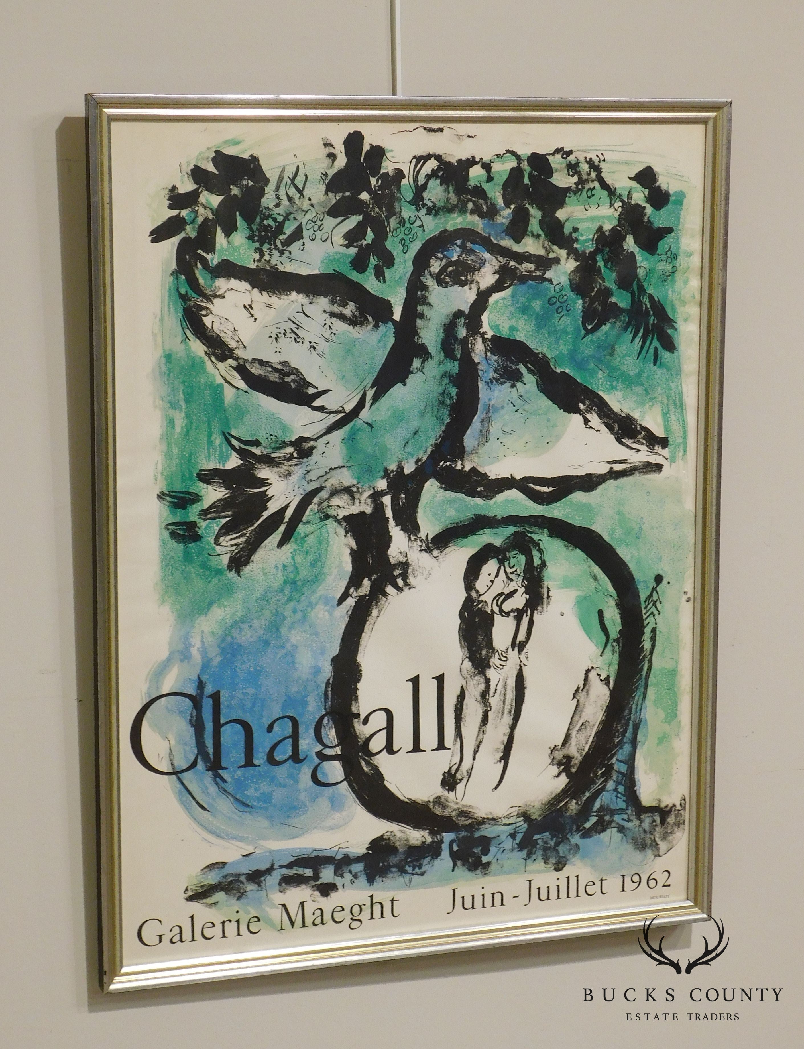 Mare Chagall "The Green Bird" 1962 Exhibition Lithograph