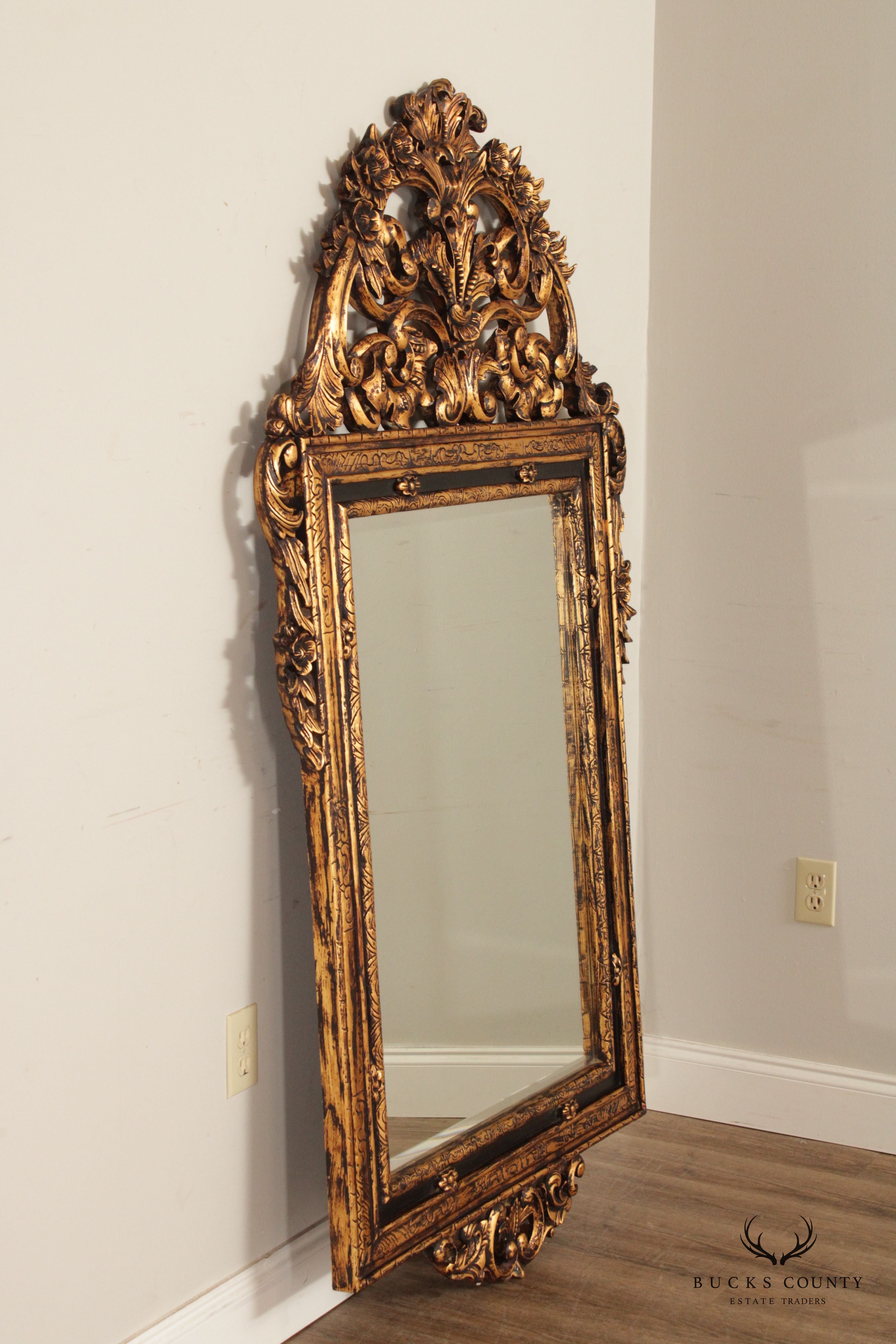 John Richard Rococo Style Large Gilt Gold Wall Mirror