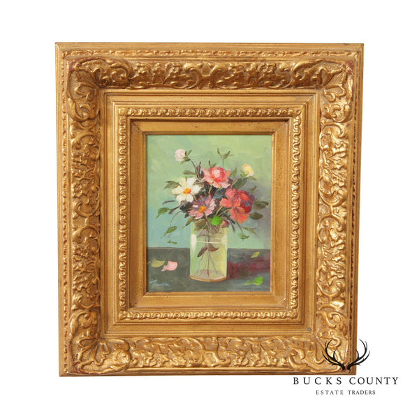 Contemporary Floral Still Life Painting, Signed Franklin