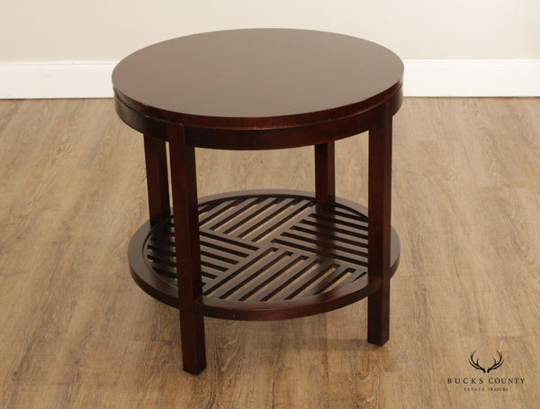 Stickley Metropolitan Collection Cherry Round Lamp Table (A)