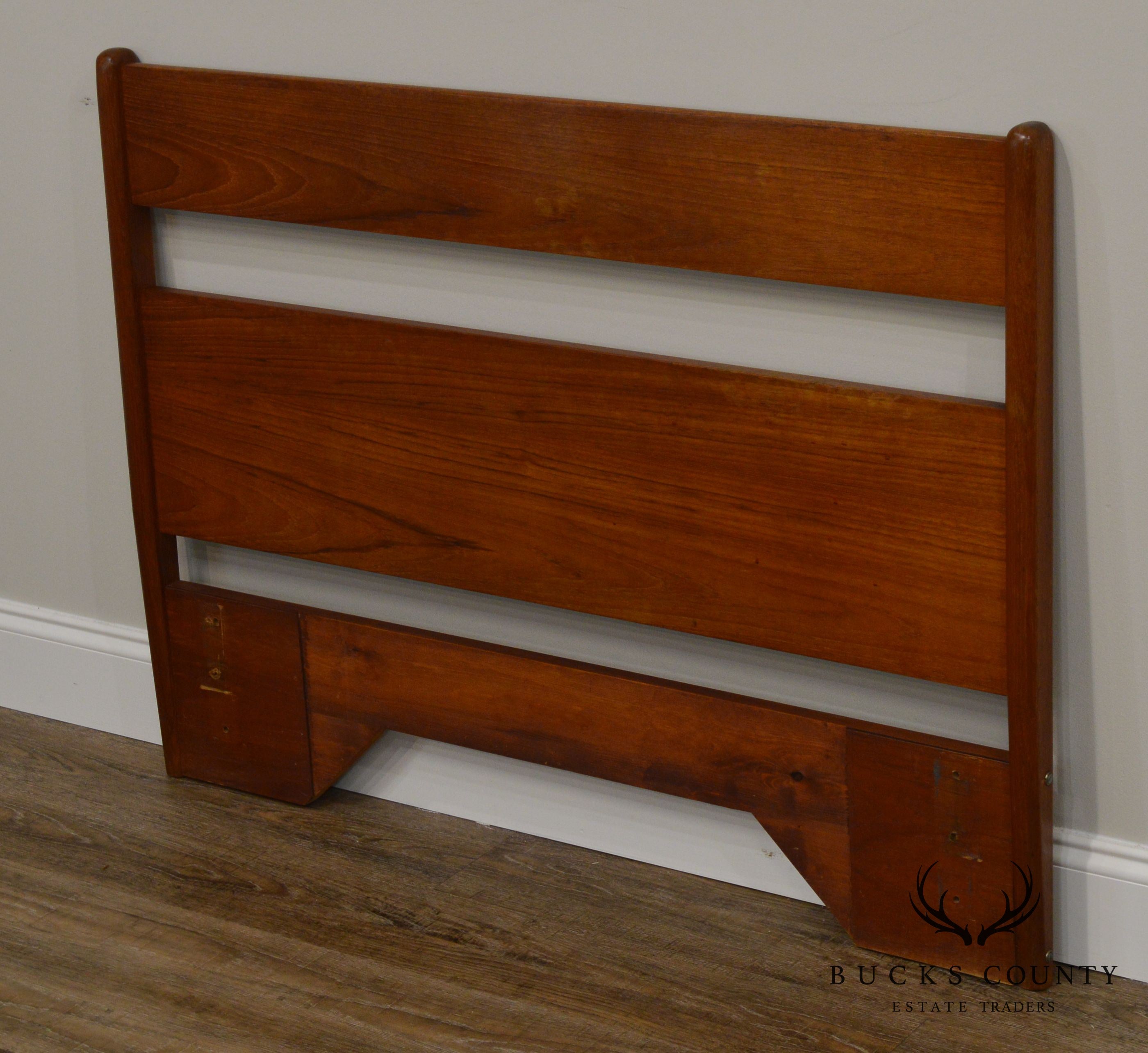 Danish Modern Vintage Twin Size Teak Headboard