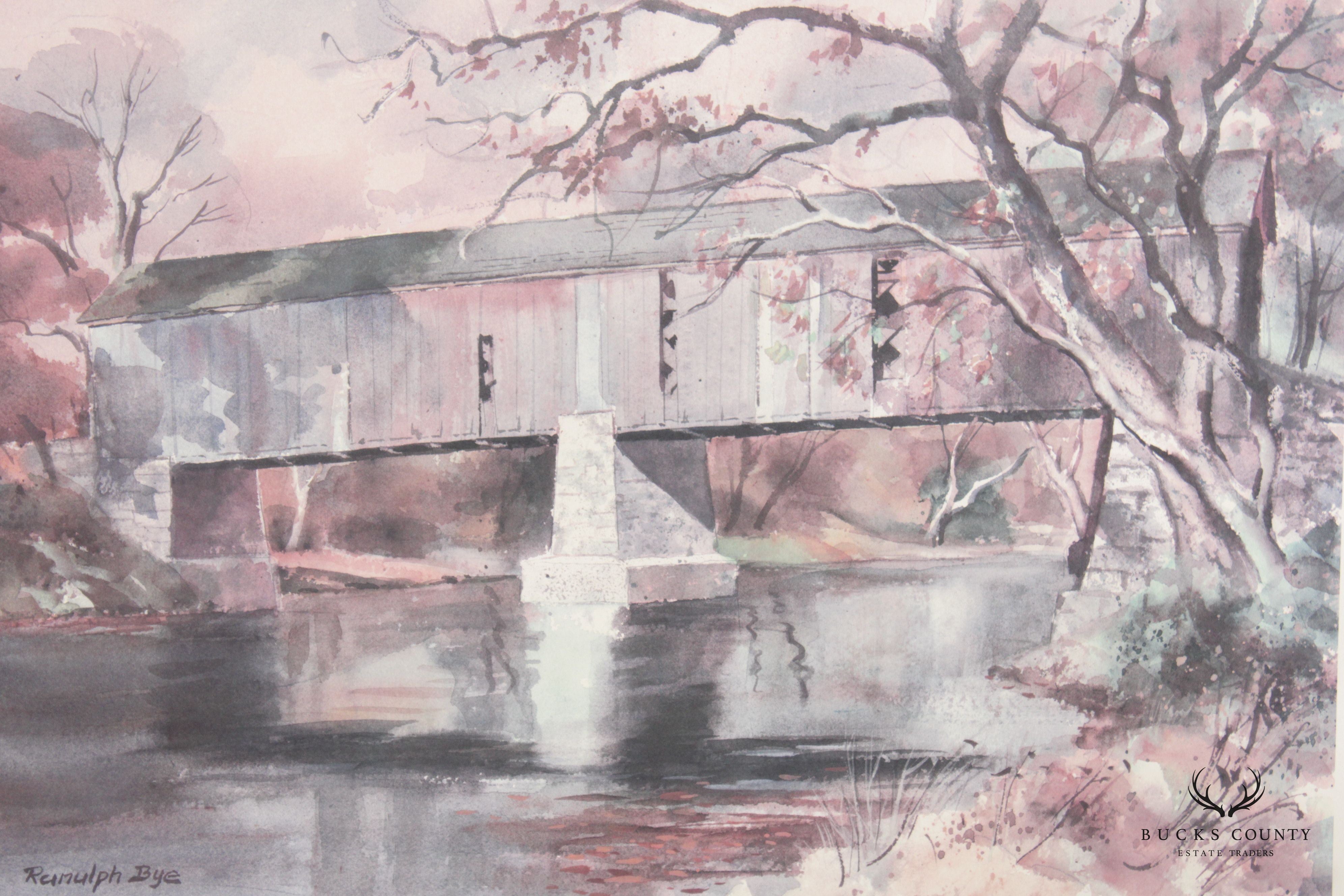 Ranulph Bye Bucks County Covered Bridge Watercolor Print