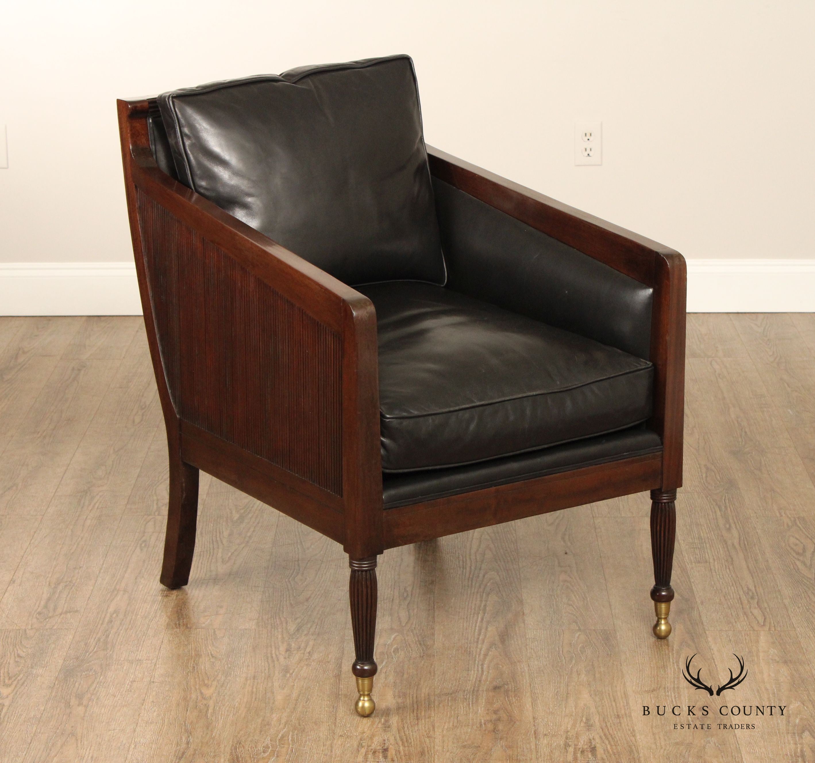 Dessin Fournir 'Nelson' Leather Bergere Lounge Chair