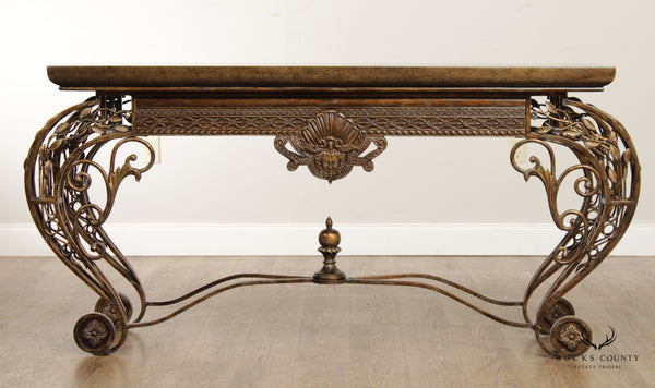 French Louis XV Style Wrought Iron Console Table