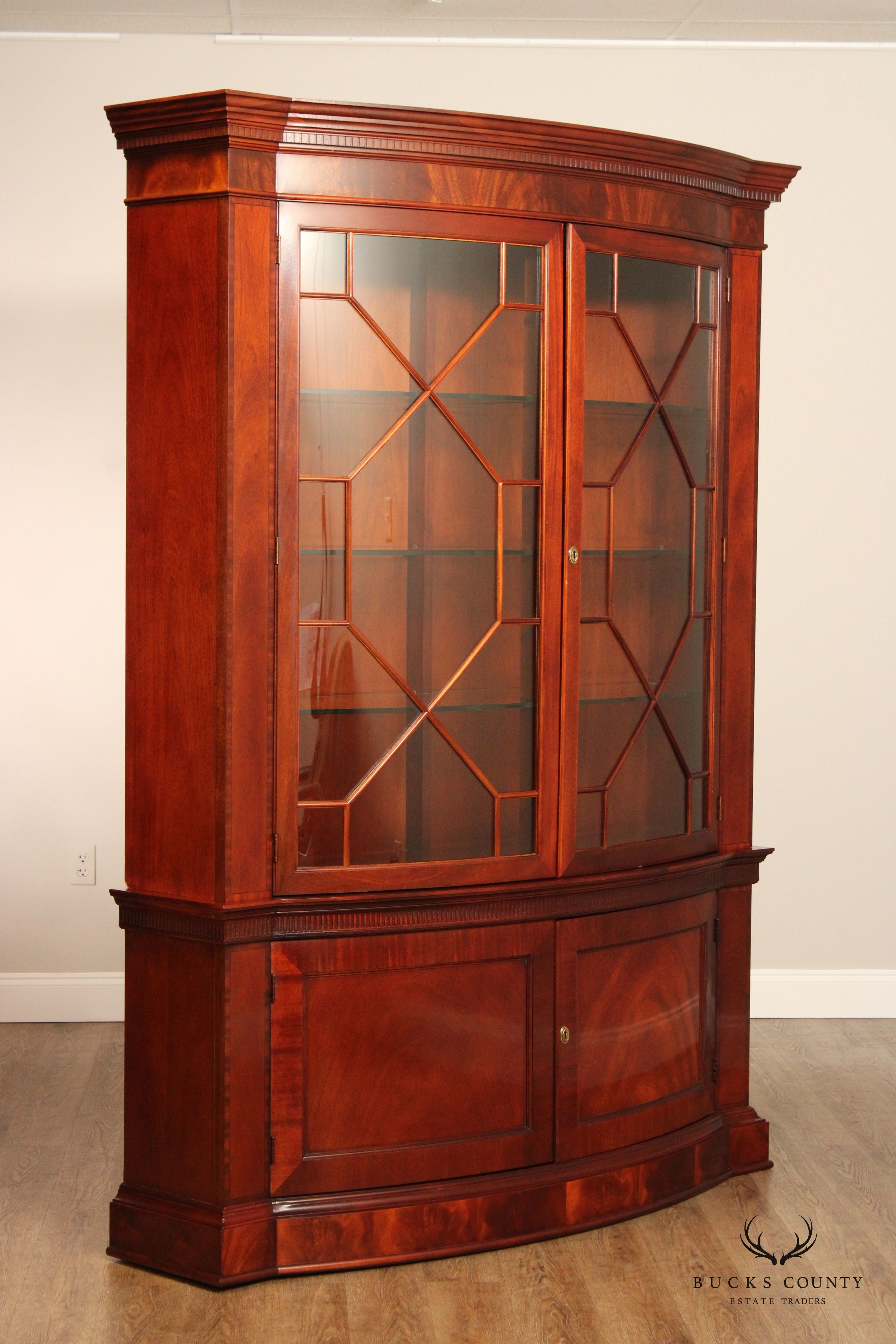 Baker Furniture Historic Charleston Collection Mahogany China Cabinet Bookcase