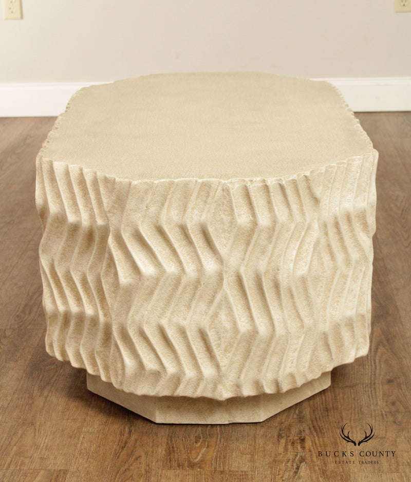 Postmodern Style Sculptural Plaster Coffee Table