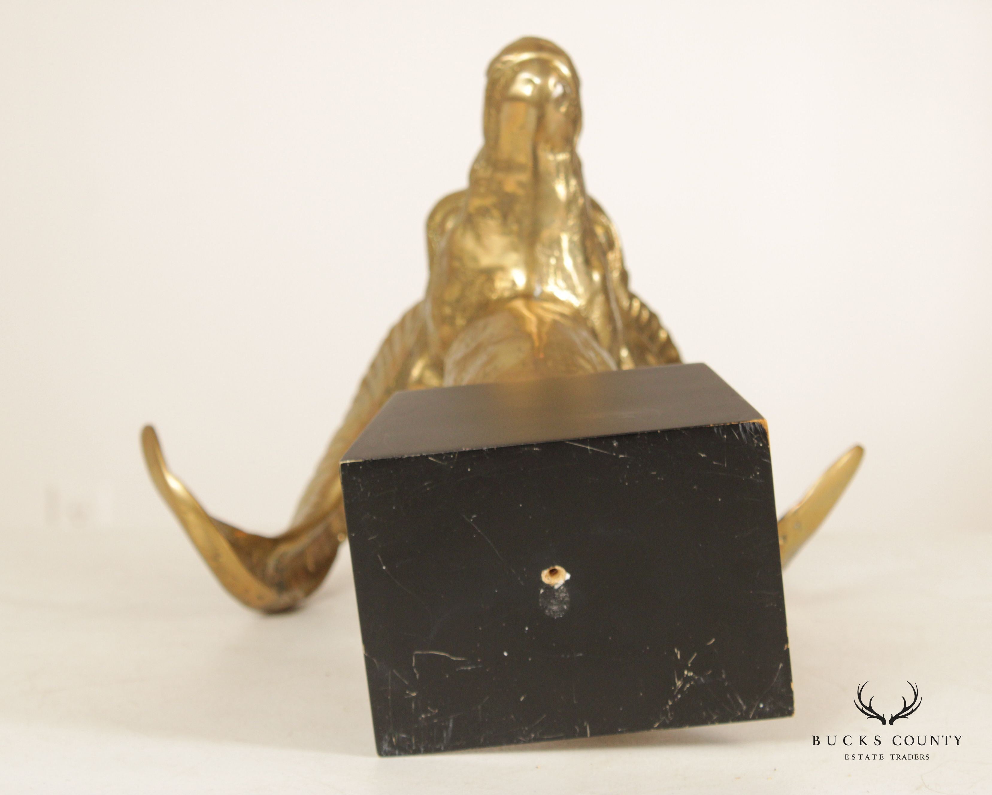 Vintage Brass Rams Head Sculpture