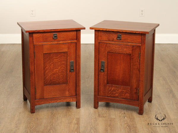 Stickley Mission Collection Pair Of Oak Nightstands
