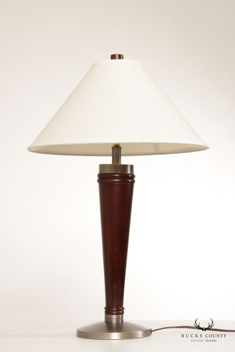 Art Deco Style Wood Table Lamp with Shade